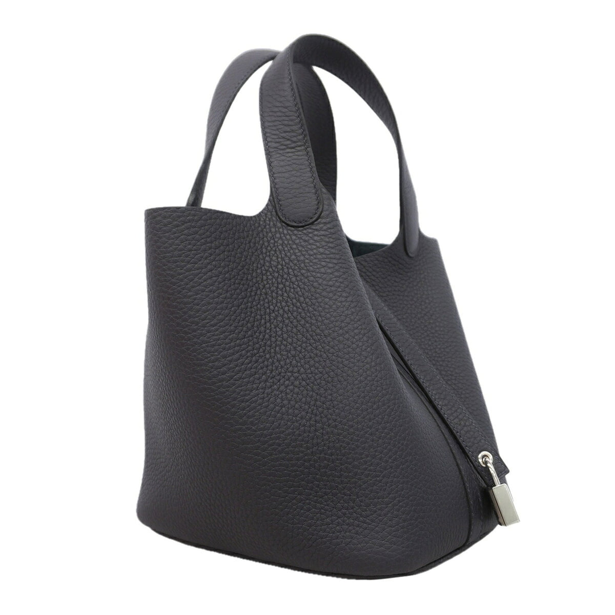 Hermes Navy Taurillon Clemence Leather Handbag (Pre-Owned)