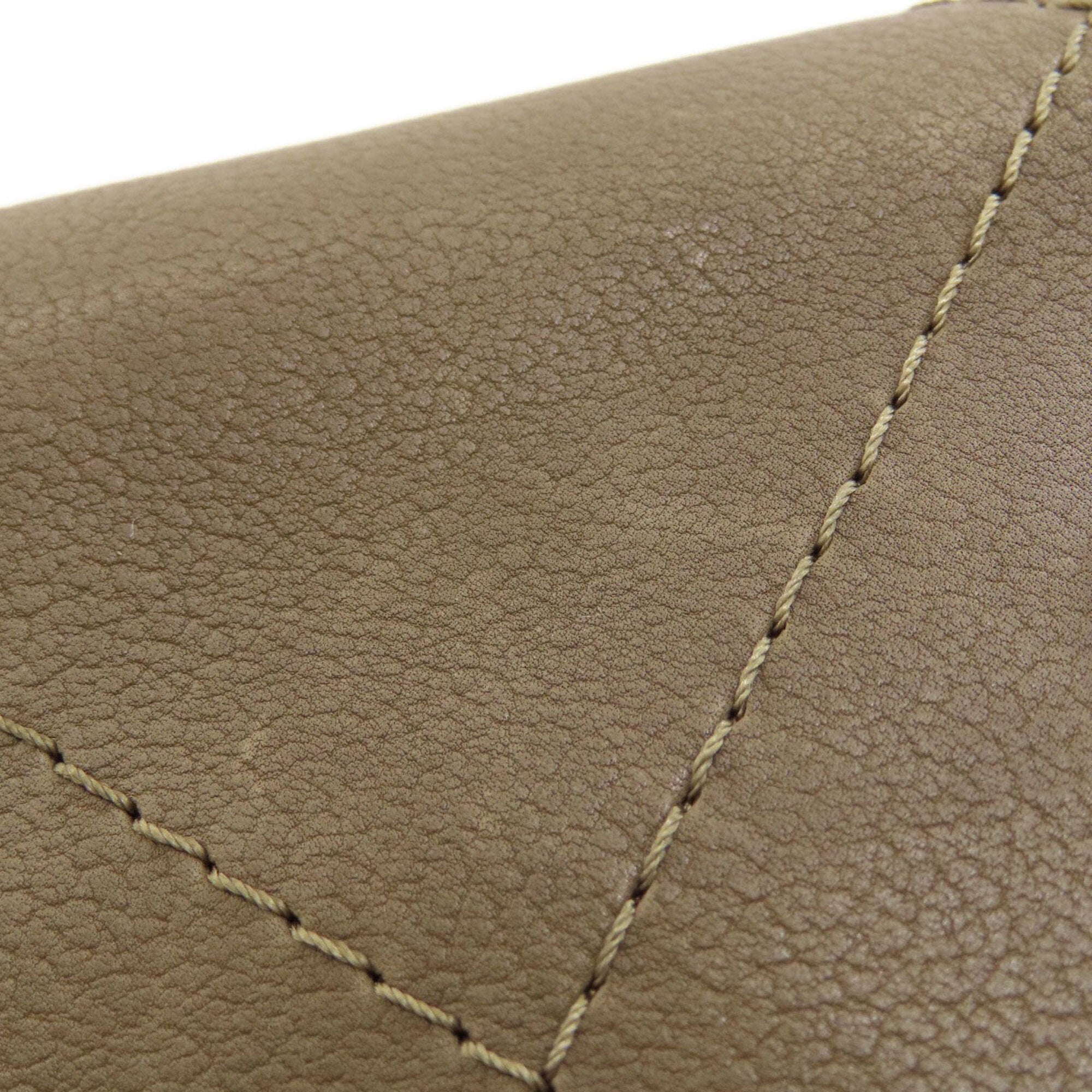 Chanel Khaki Leather Tote Bag (Pre-Owned)