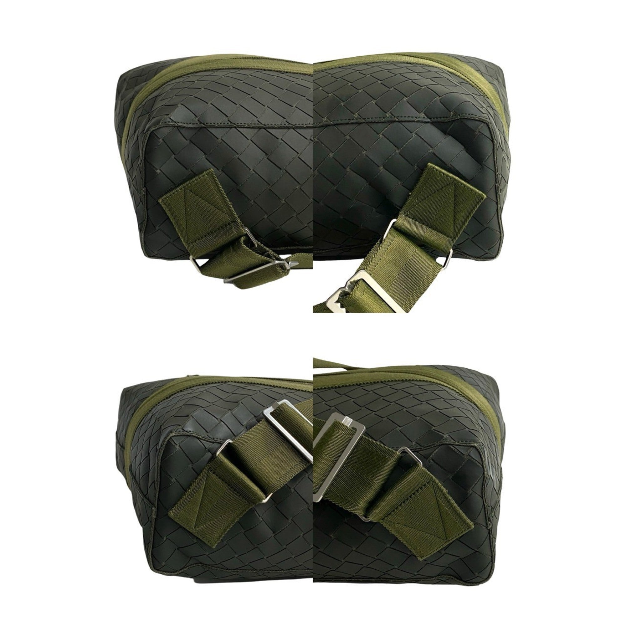 Bottega Veneta Khaki Nylon Rubber Backpack (Pre-Owned)