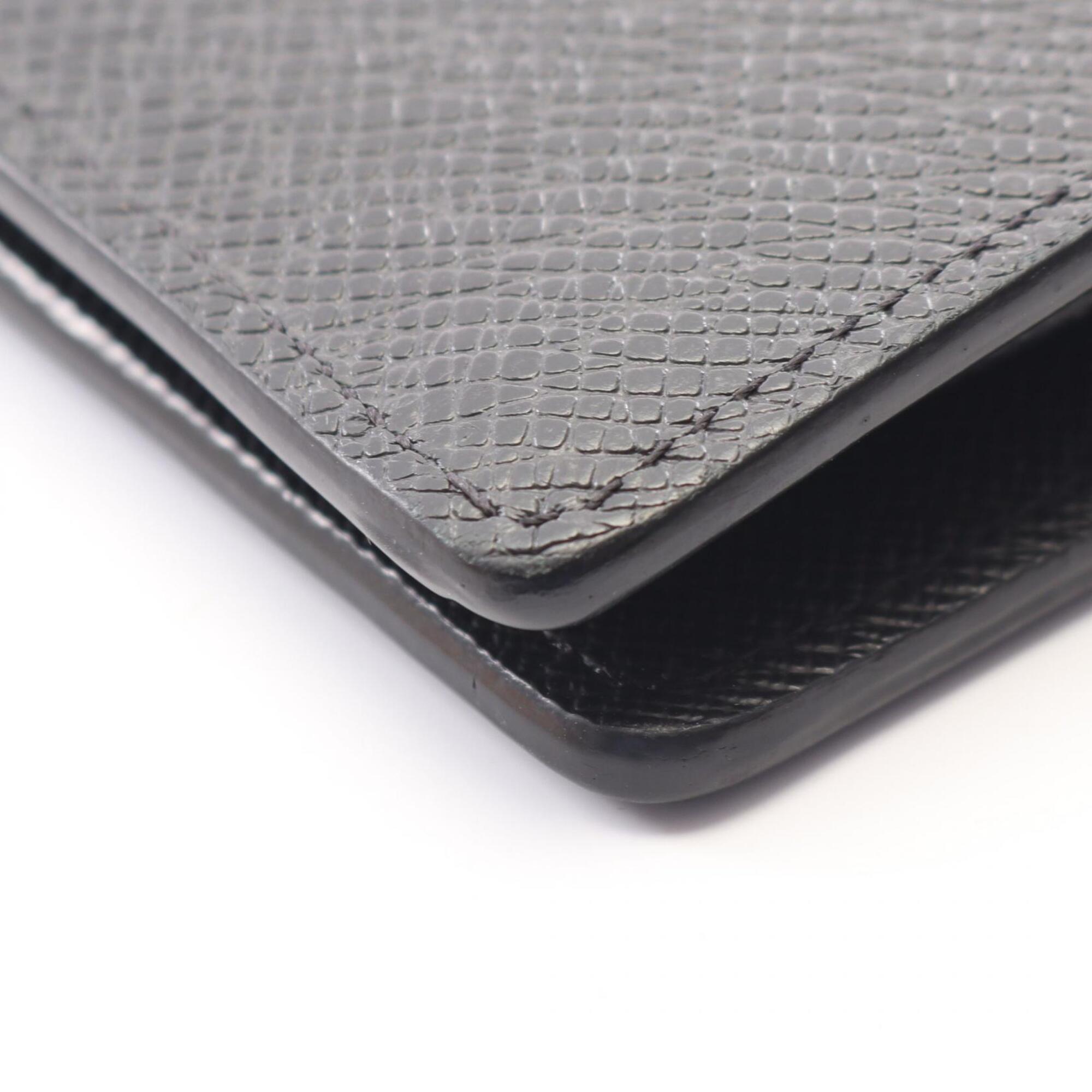 Louis Vuitton Black Leather Long Wallet (Bi-Fold) (Pre-Owned)