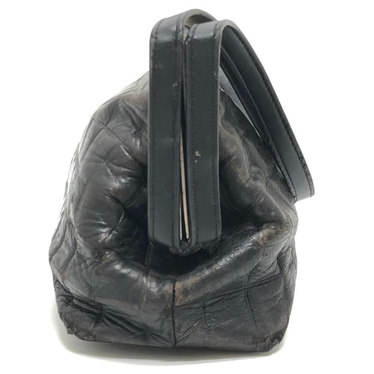Chanel Black Leather Handbag Shoulder Bag (Pre-Owned)