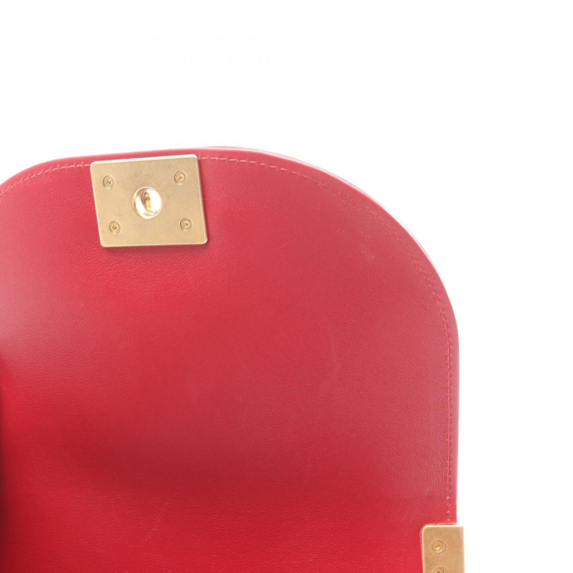 Chanel Red Color Leather Handbag Shoulder Bag (Pre-Owned)