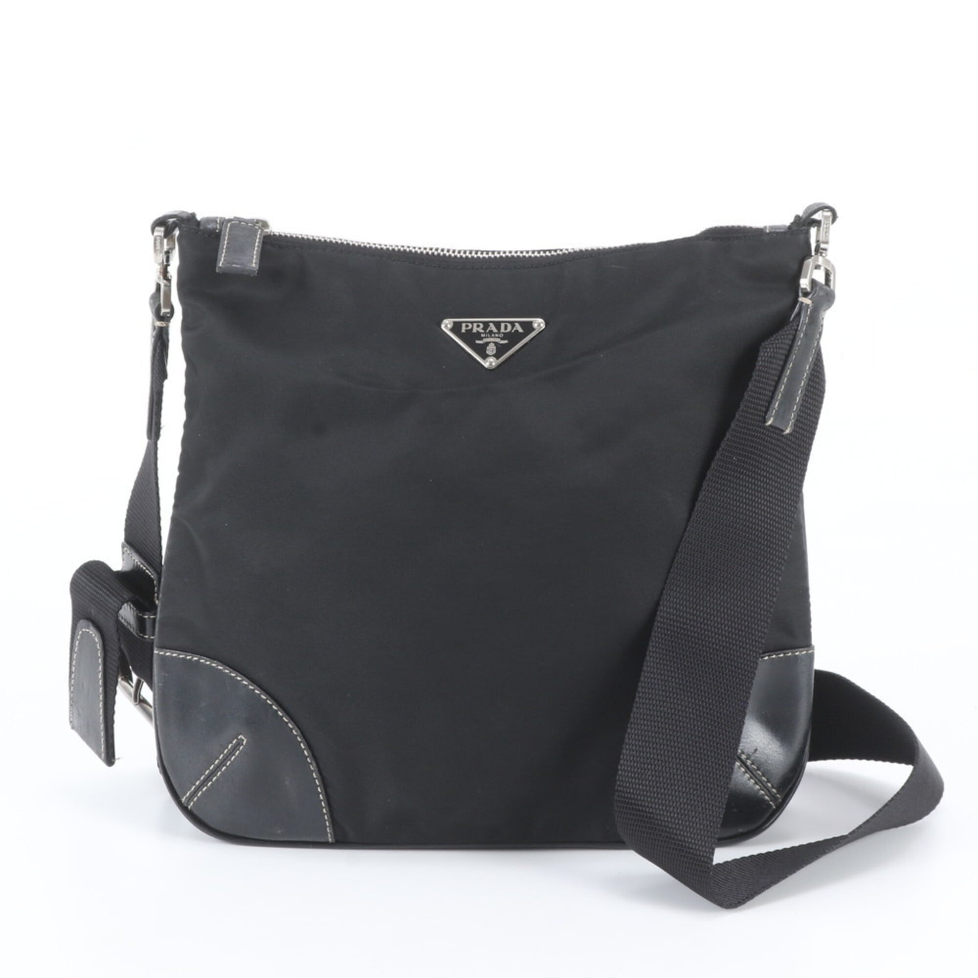 Prada Black Messenger Bag Shoulder Bag (Pre-Owned)