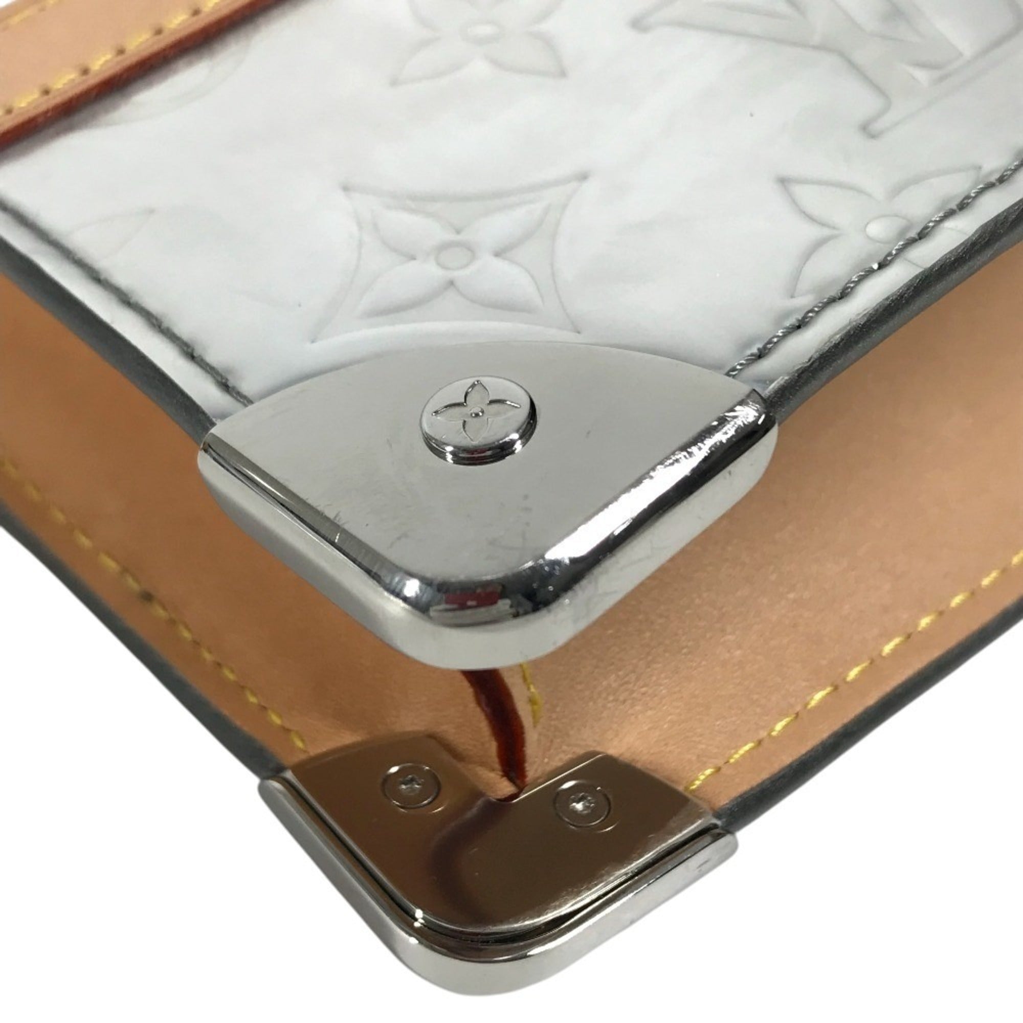Louis Vuitton Silver Leather Clutch Bag Handbag Pochette Pouch (Pre-Owned)