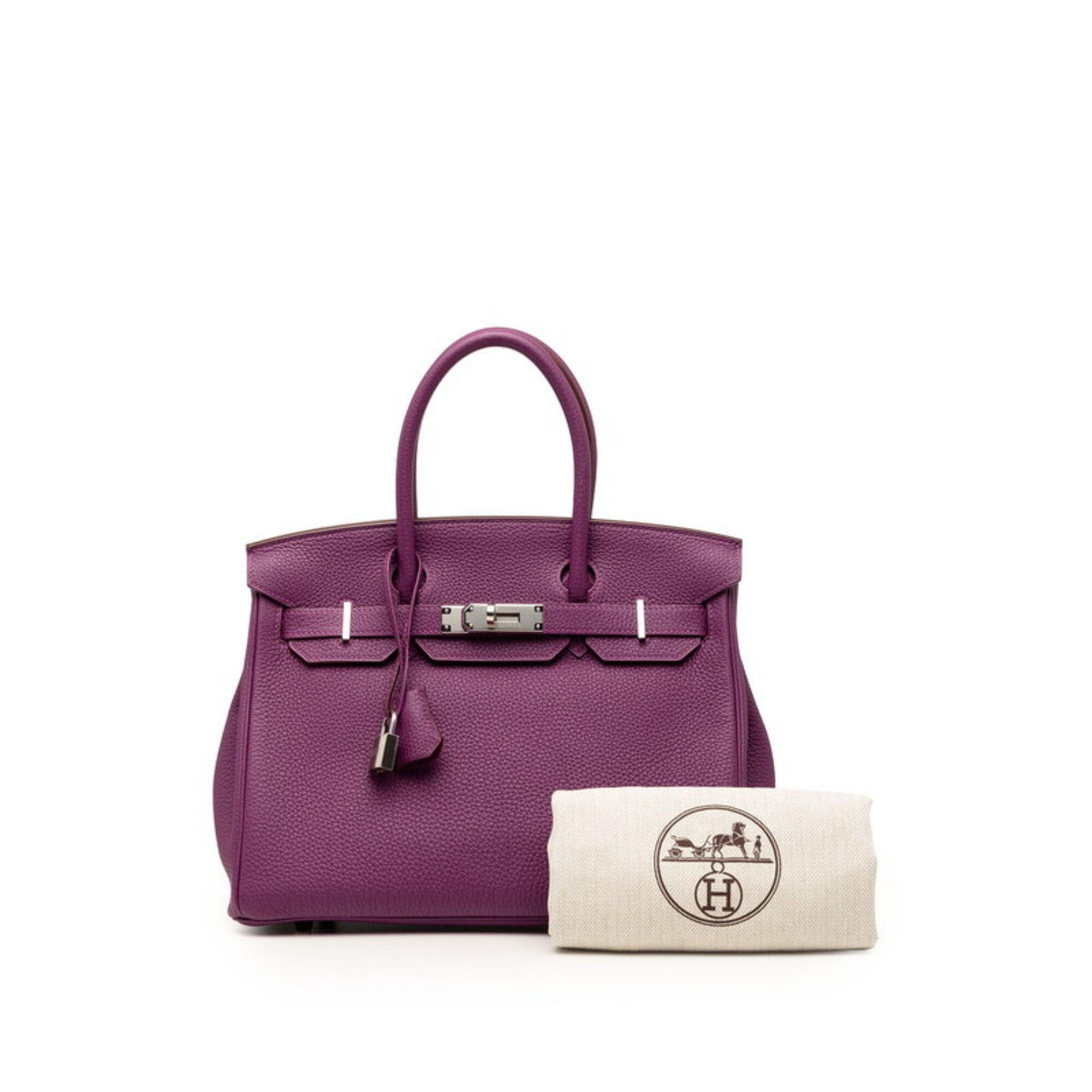 Hermes Anemone Purple Togo Leather Handbag (Pre-Owned)