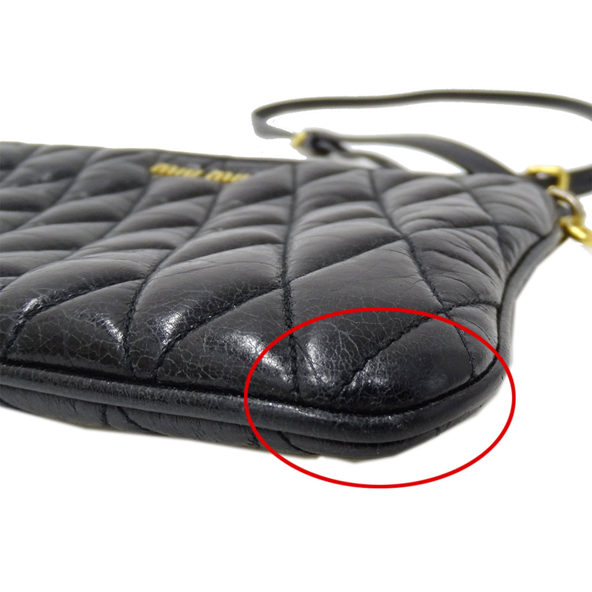 Miu Miu Black Leather Handbag Shoulder Bag (Pre-Owned)