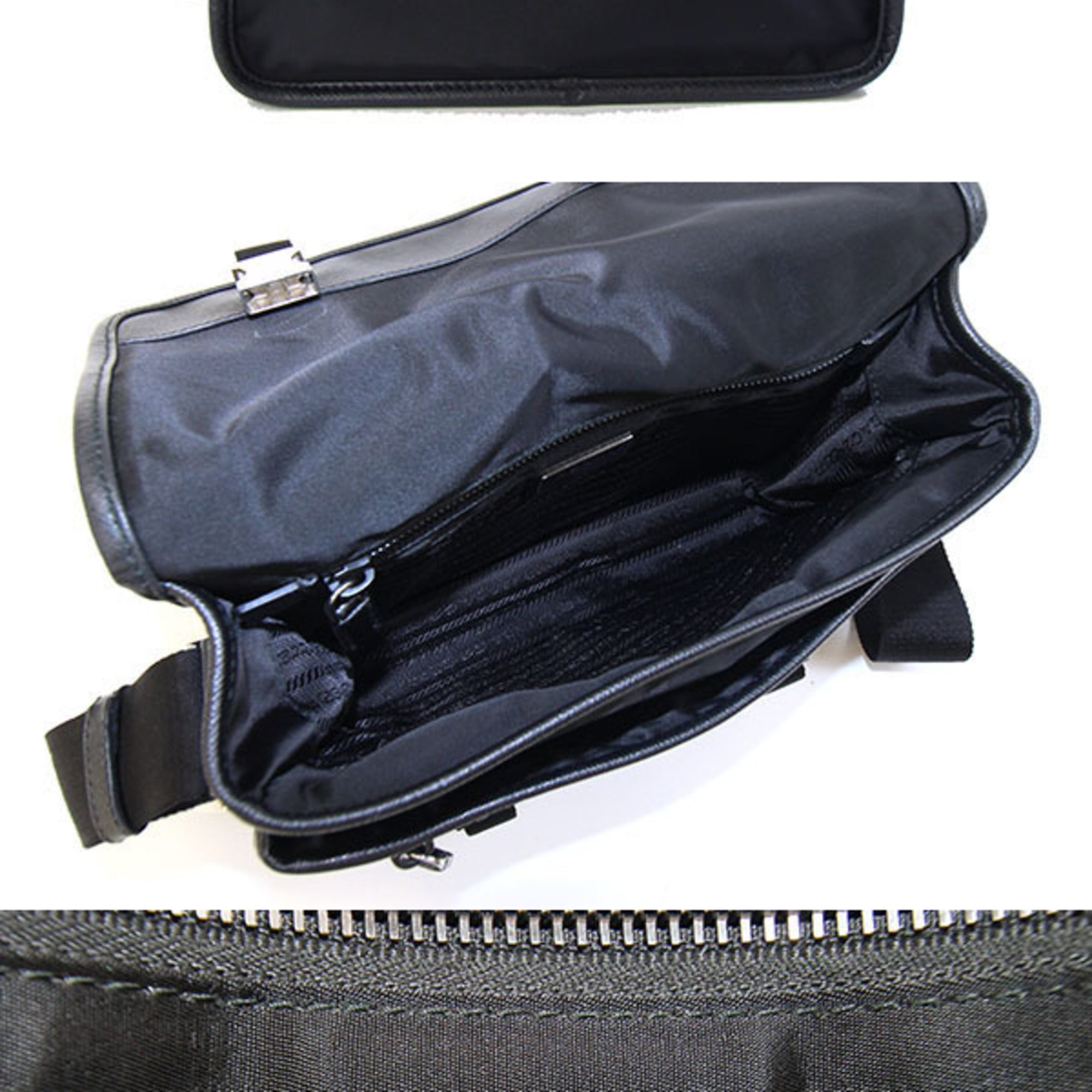 Prada Black Nylon Leather Shoulder Bag (Pre-Owned)
