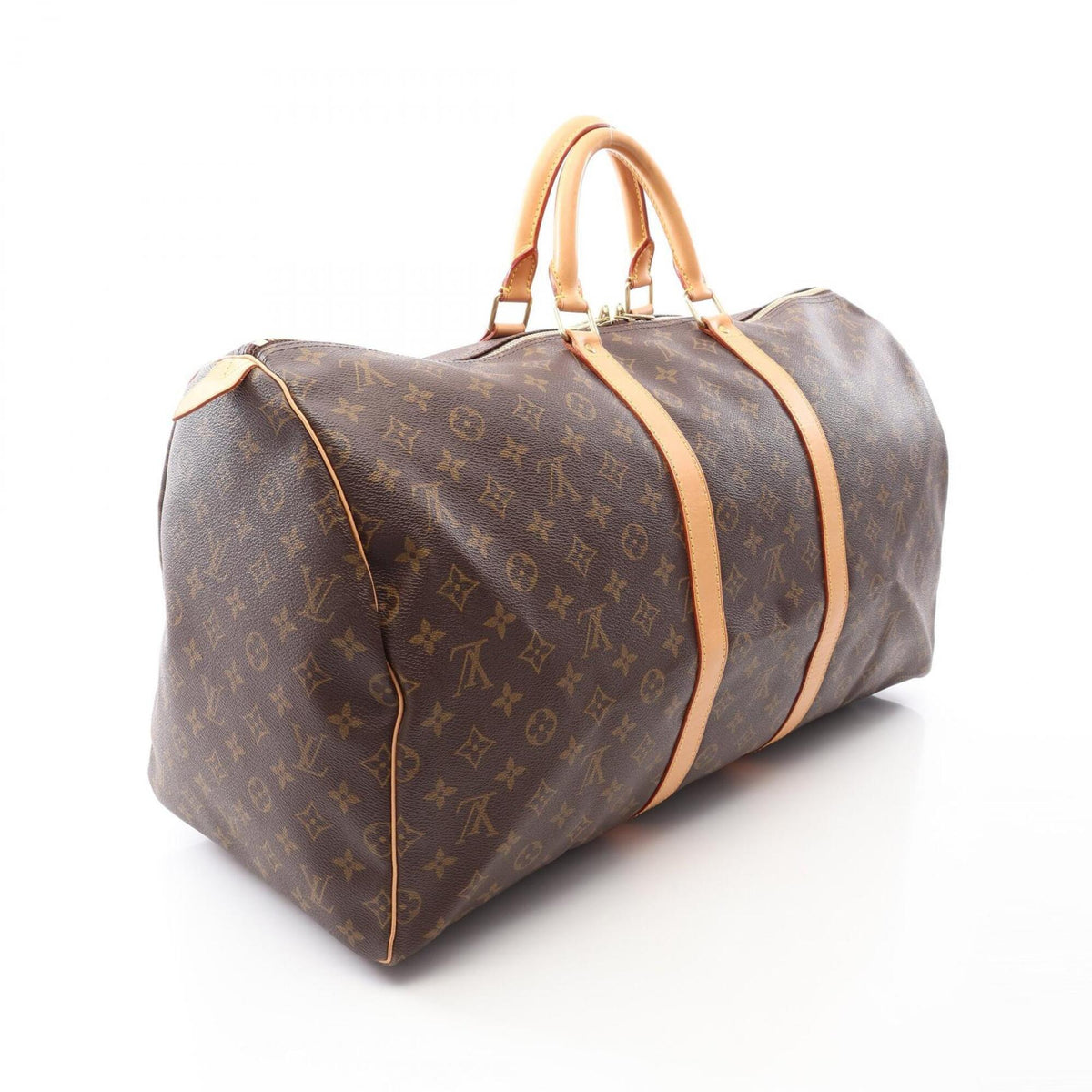 Louis Vuitton Brown Coated Canvas Pvc Monogram Leather Boston Bag Handbag (Pre-Owned)