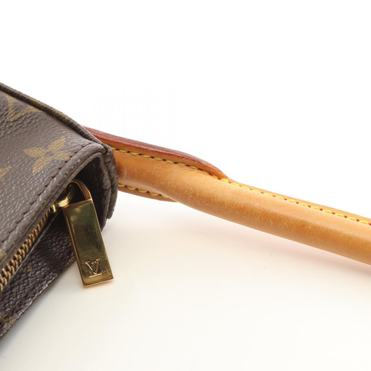 Louis Vuitton Brown Coated Canvas Leather Handbag Shoulder Bag (Pre-Owned)