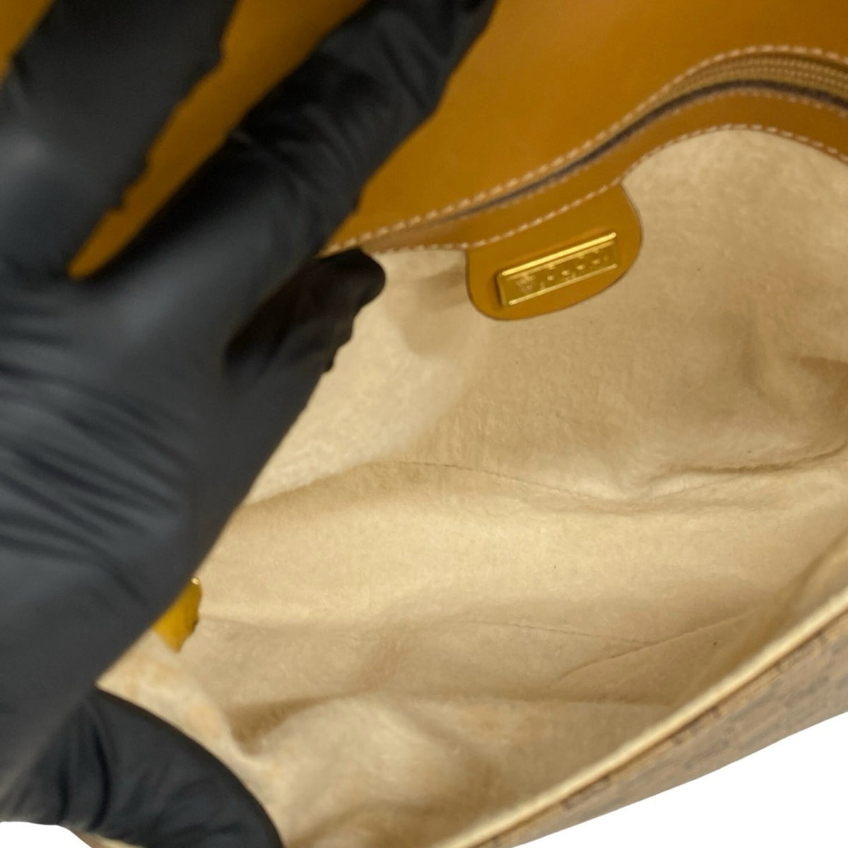 Gucci Brown Leather Pvc Pochette Shoulder Bag (Pre-Owned)