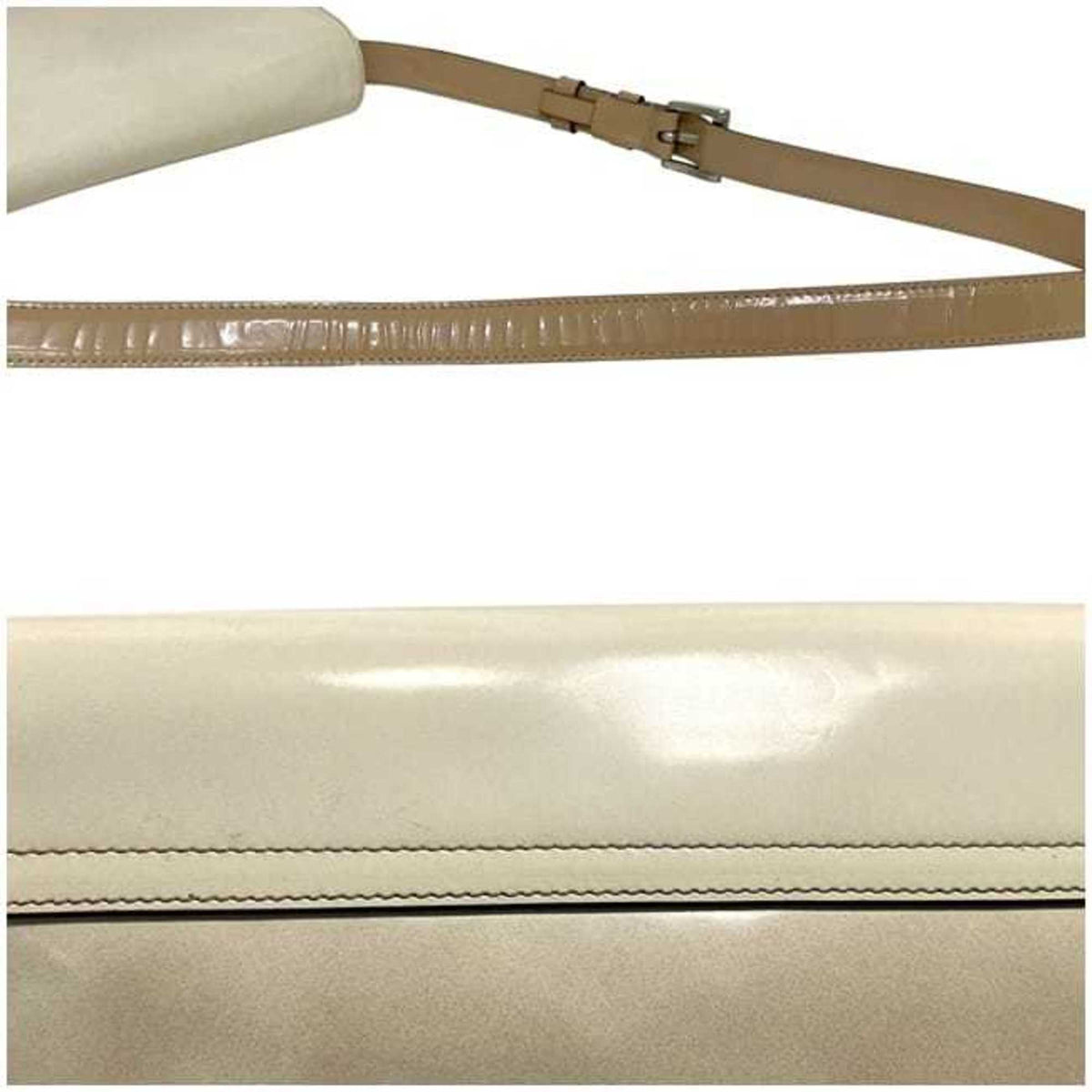 Prada Beige Leather Shoulder Bag (Pre-Owned)