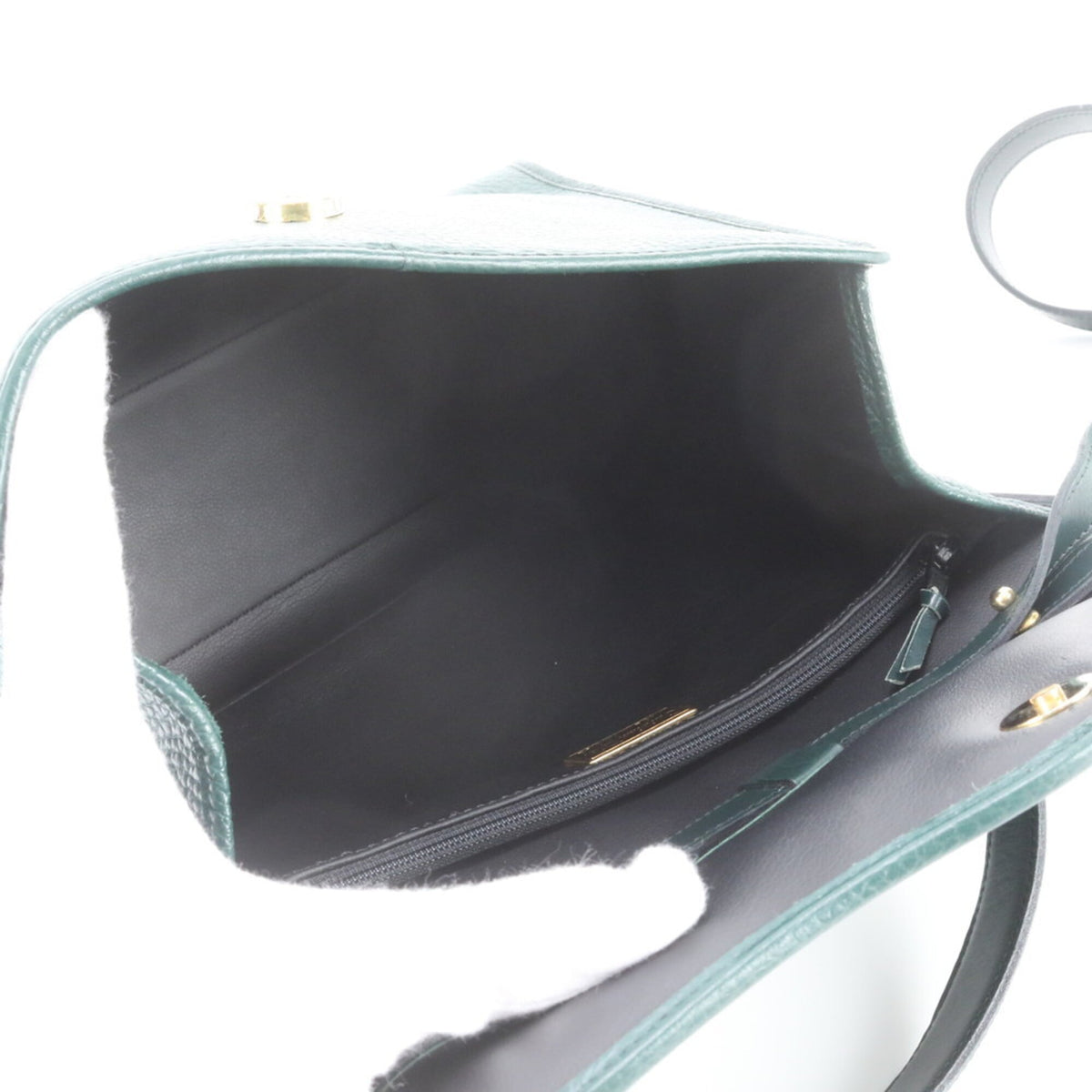 Christian Dior Green Leather Handbag Shoulder Bag Tote Bag (Pre-Owned)