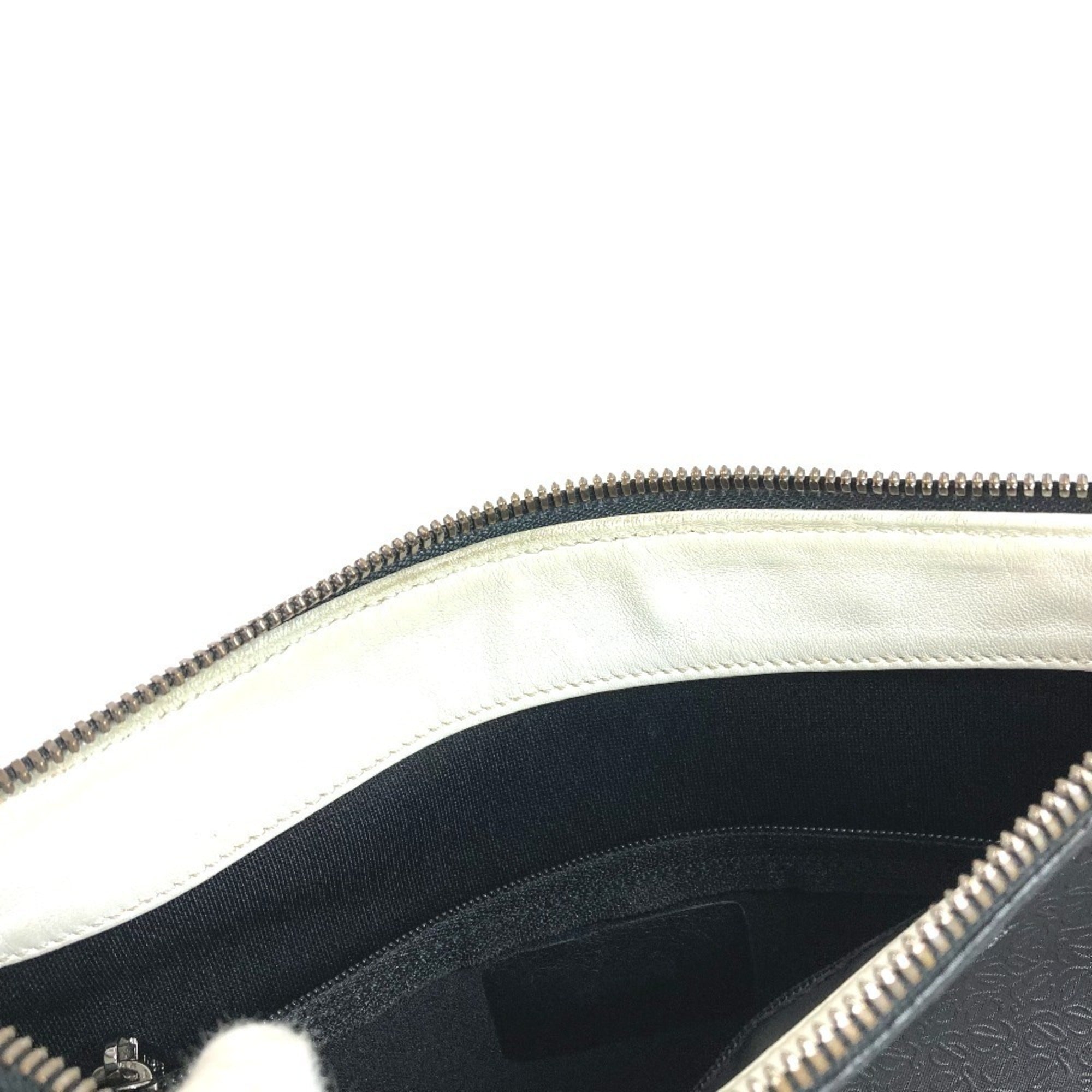 Loewe Black White Leather Pvc Pochette Shoulder Bag (Pre-Owned)