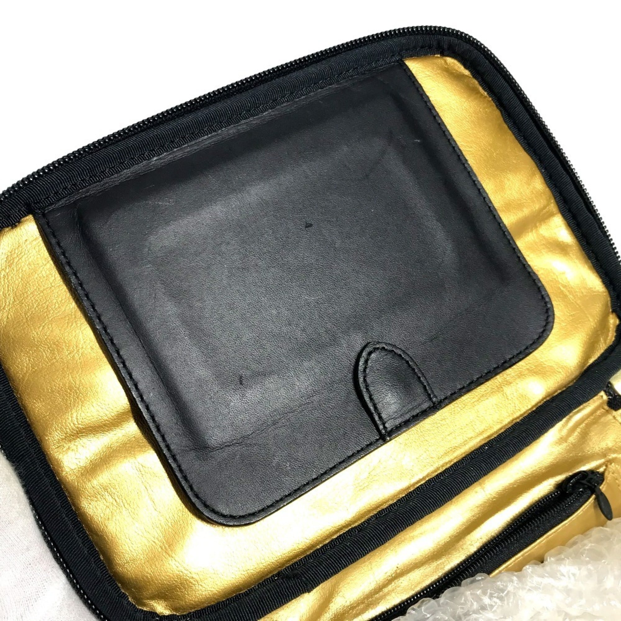Versace Black Yellow Handbag Pouch (Pre-Owned)