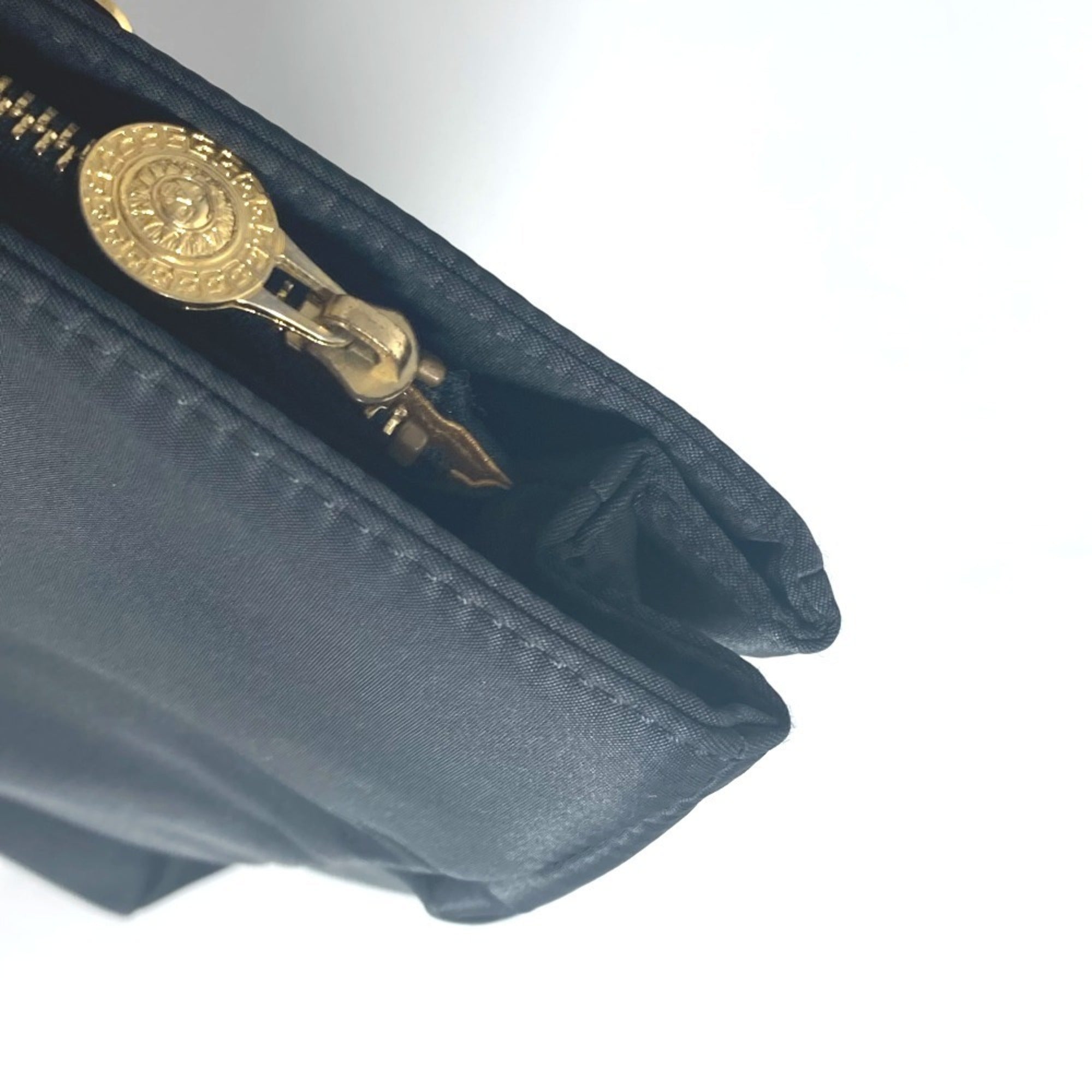 Versace Black Nylon Shoulder Bag Tote Bag (Pre-Owned)