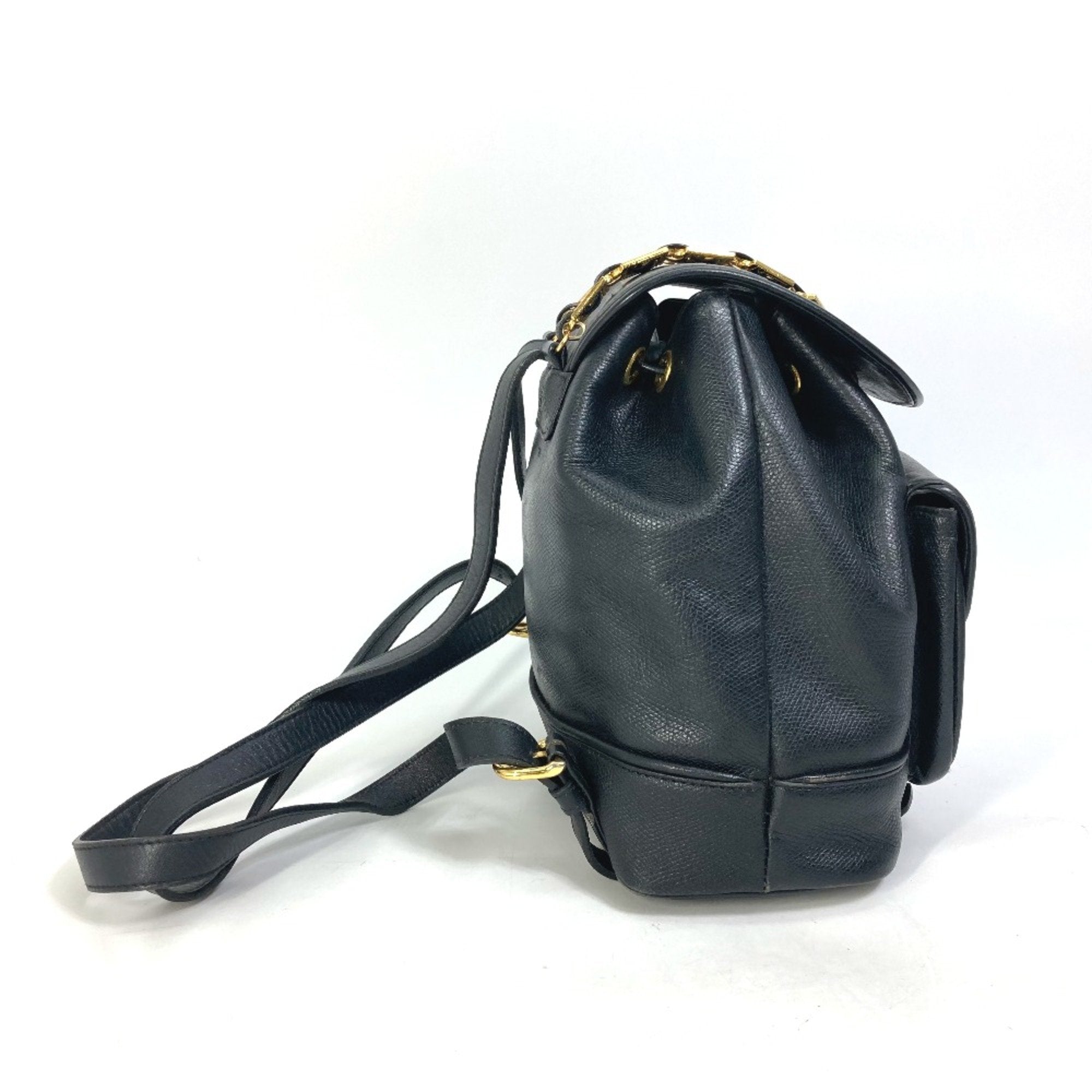 Versace Black Leather Backpack (Pre-Owned)