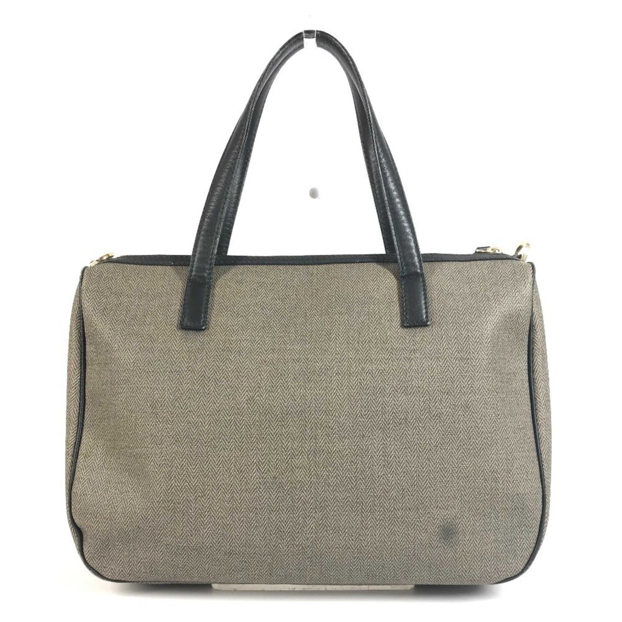 Bvlgari Collezione Black Gray Pvc Leather Shoulder Bag Tote Bag (Pre-Owned)