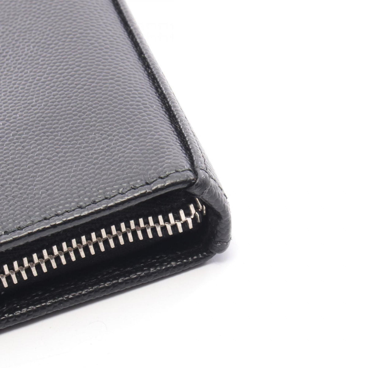 Yves Saint Laurent Black Leather Long Wallet (Bi-Fold) (Pre-Owned)