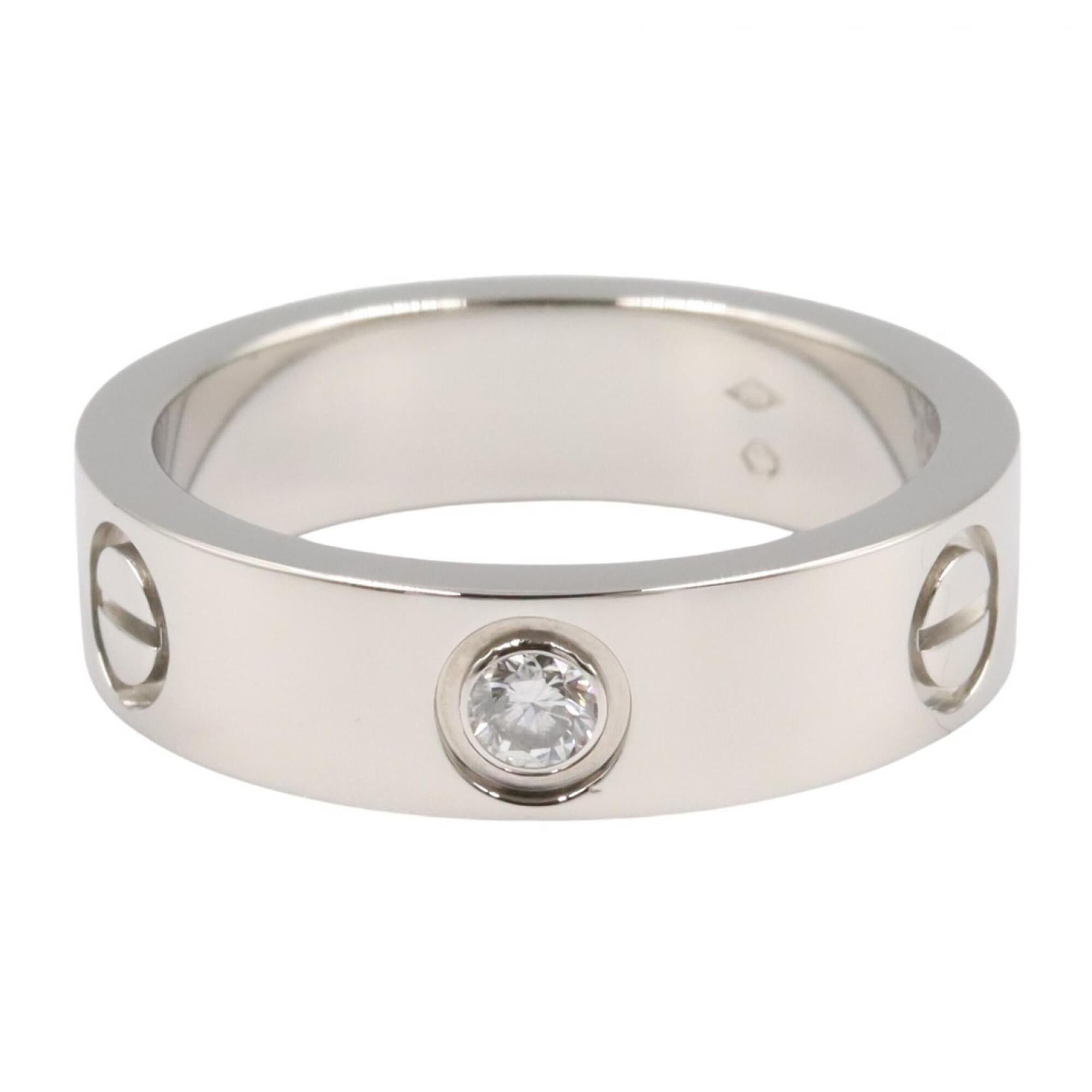 Cartier Silver Clear Platinum 950 Band Ring (Pre-Owned)
