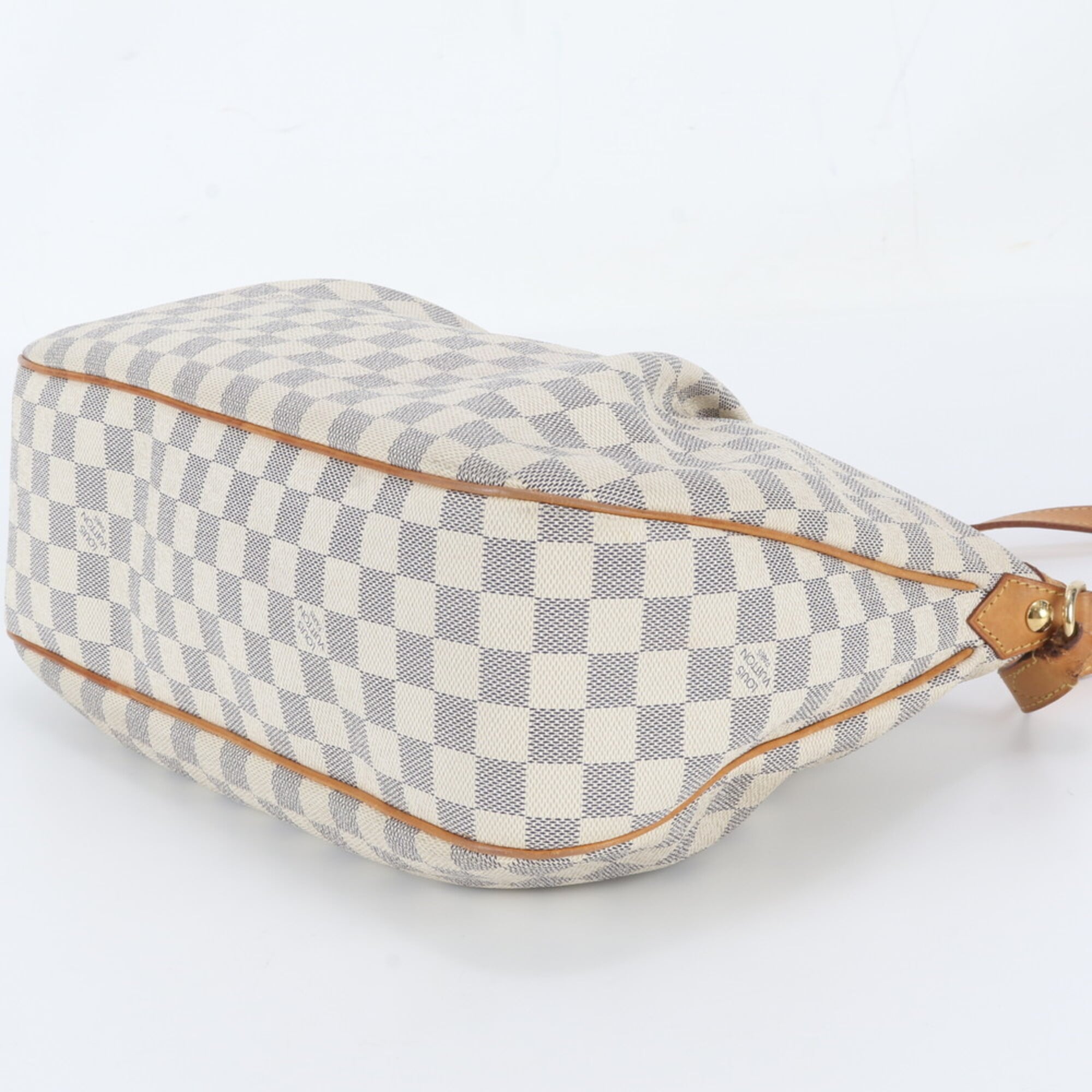 Louis Vuitton Beige Brown Leather Coated Canvas Shoulder Bag Tote Bag (Pre-Owned)
