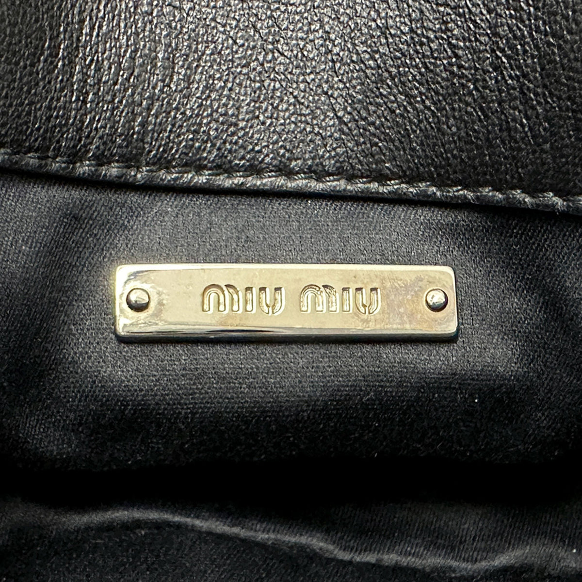 Miu Miu Black Leather Handbag Shoulder Bag (Pre-Owned)