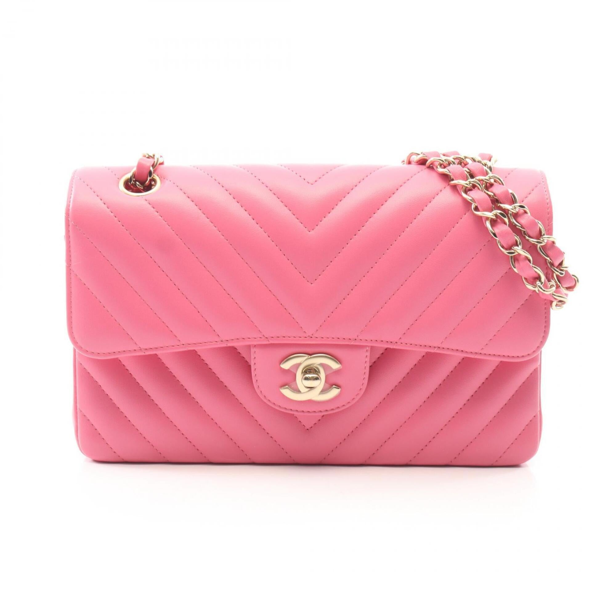 Chanel Pink Leather Handbag Shoulder Bag (Pre-Owned)