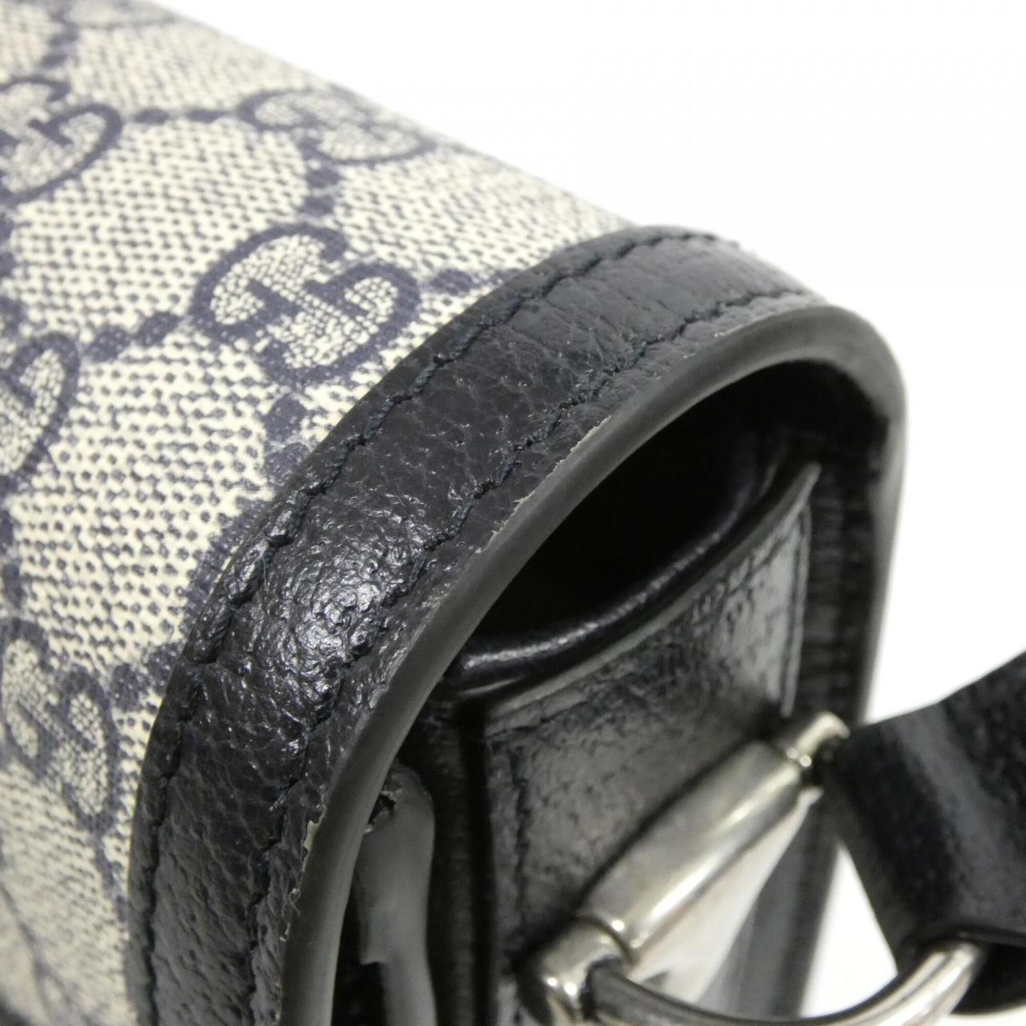 Gucci Beige Blue Gg Supreme Leather Shoulder Bag (Pre-Owned)