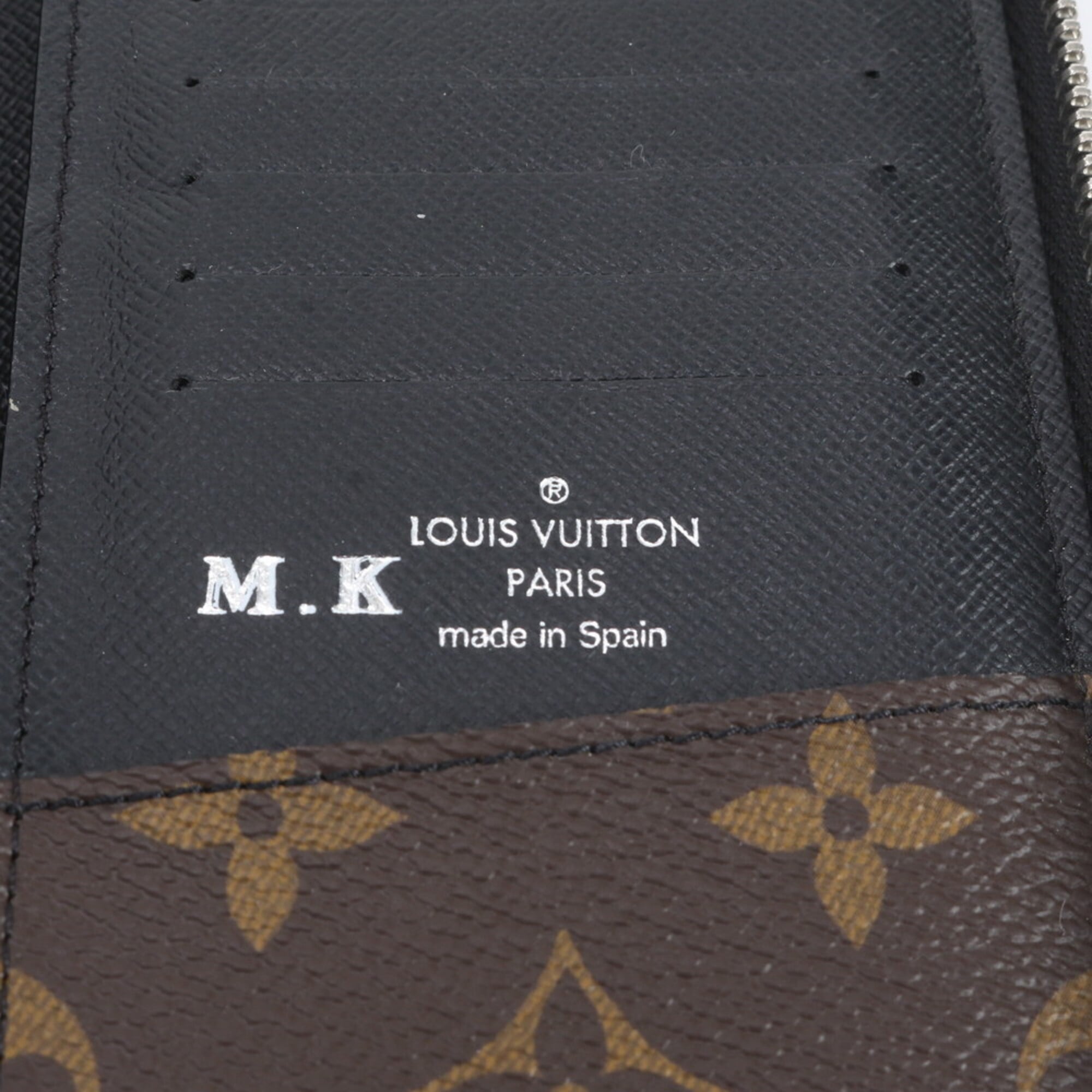 Louis Vuitton Black Brown Leather Coated Canvas Long Wallet (Bi-Fold) (Pre-Owned)
