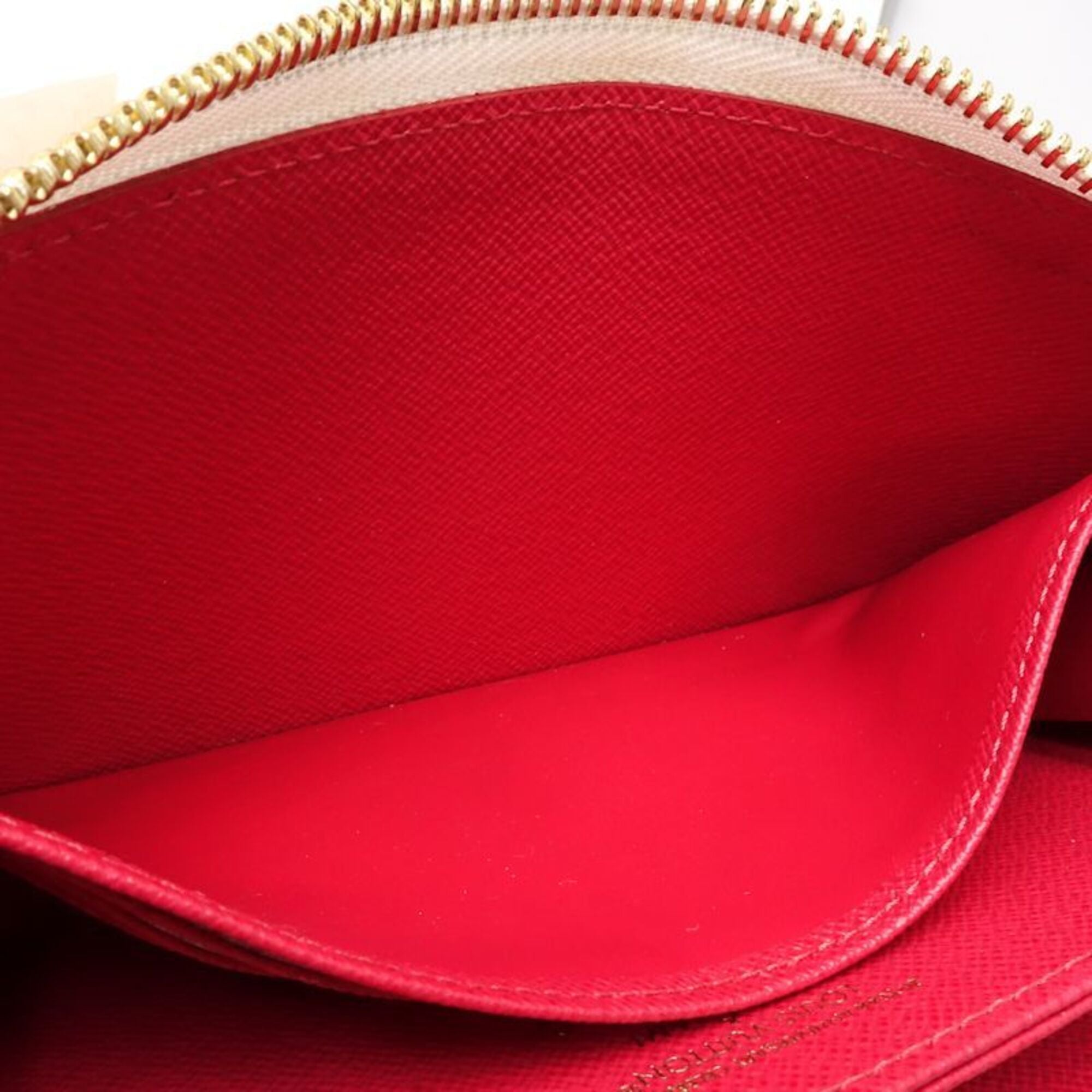 Louis Vuitton Cerise White Canvas Long Wallet (Bi-Fold) (Pre-Owned)