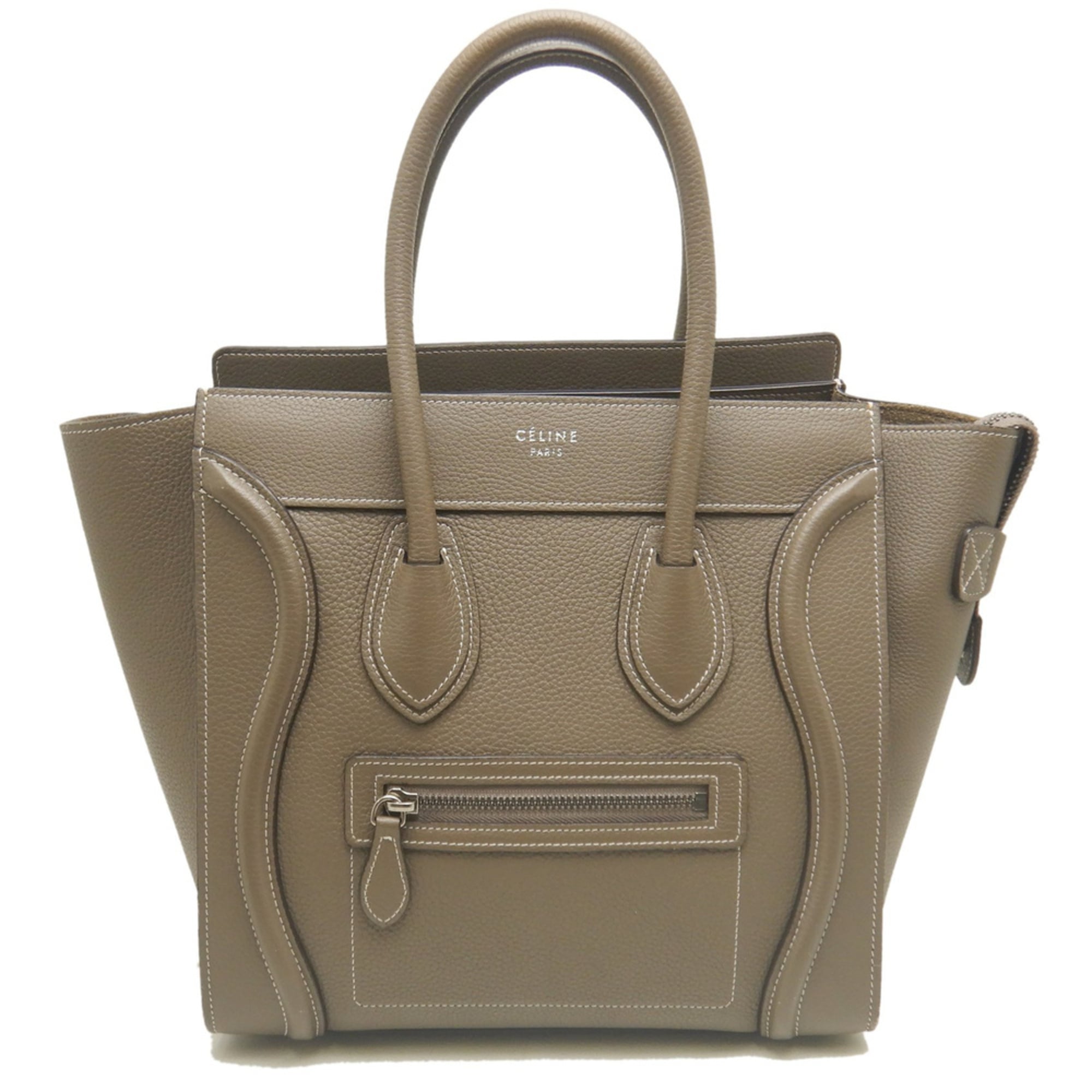 Celine Silver Leather Handbag (Pre-Owned)