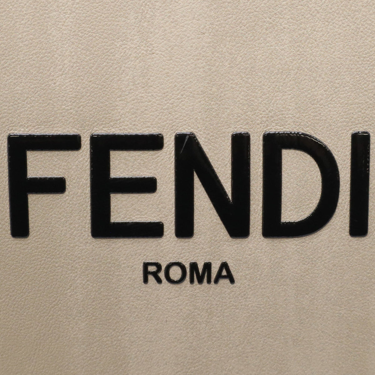 Fendi Beige Black Leather Handbag Shoulder Bag (Pre-Owned)