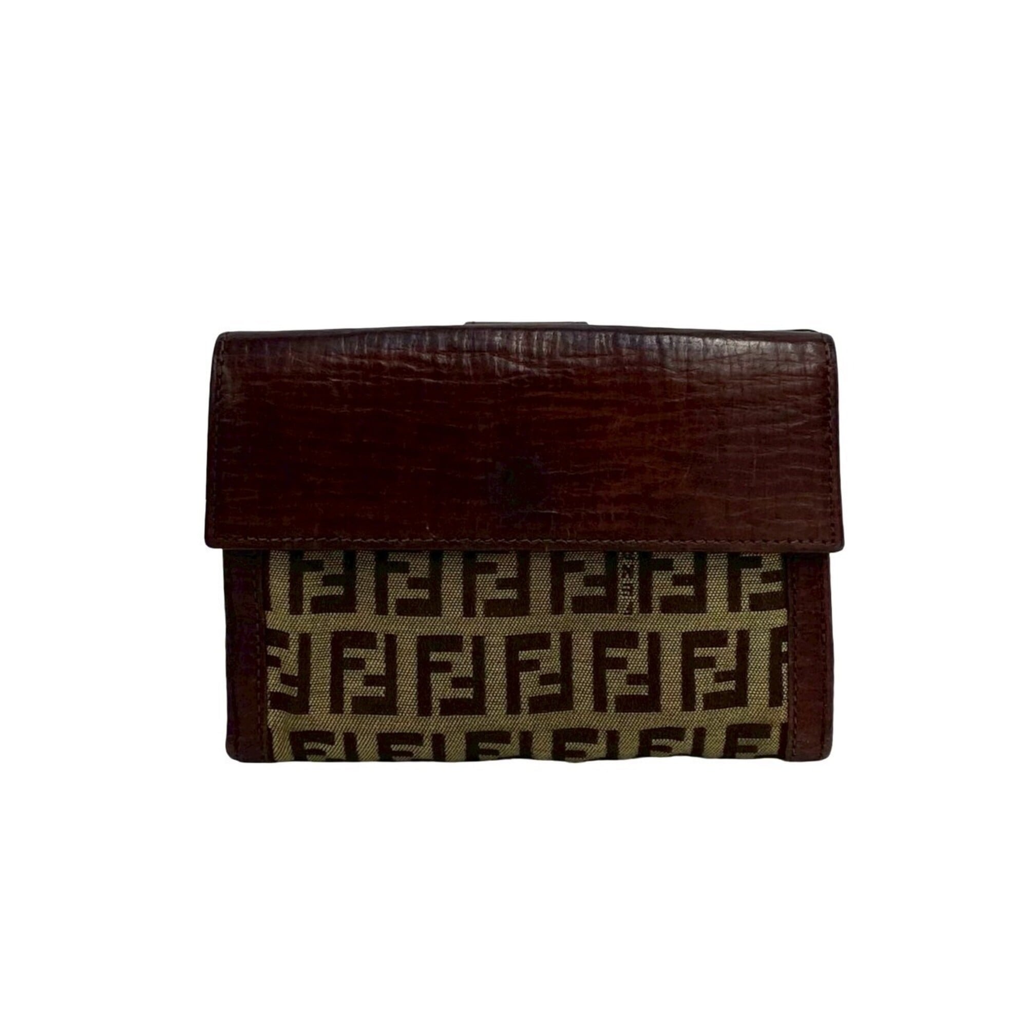 Fendi Brown Canvas Leather Wallet (Bi-Fold) (Pre-Owned)