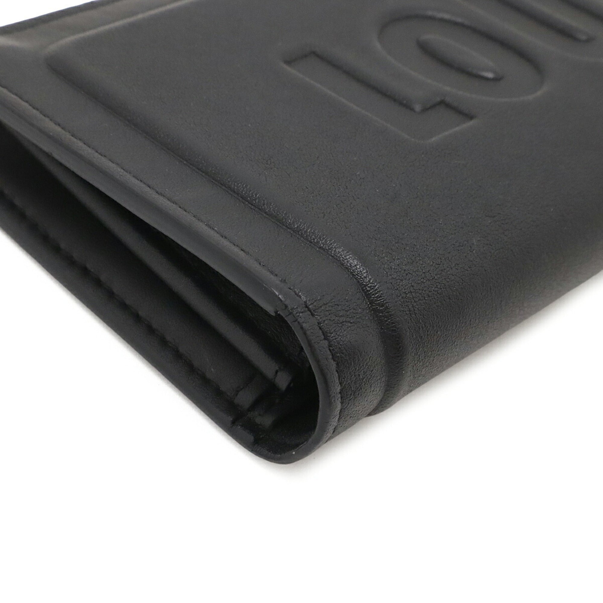 Louis Vuitton Black Leather Long Wallet (Bi-Fold) (Pre-Owned)