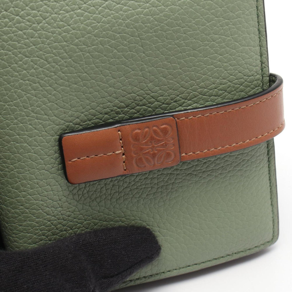 Loewe Brown Green Leather Wallet (Bi-Fold) (Pre-Owned)