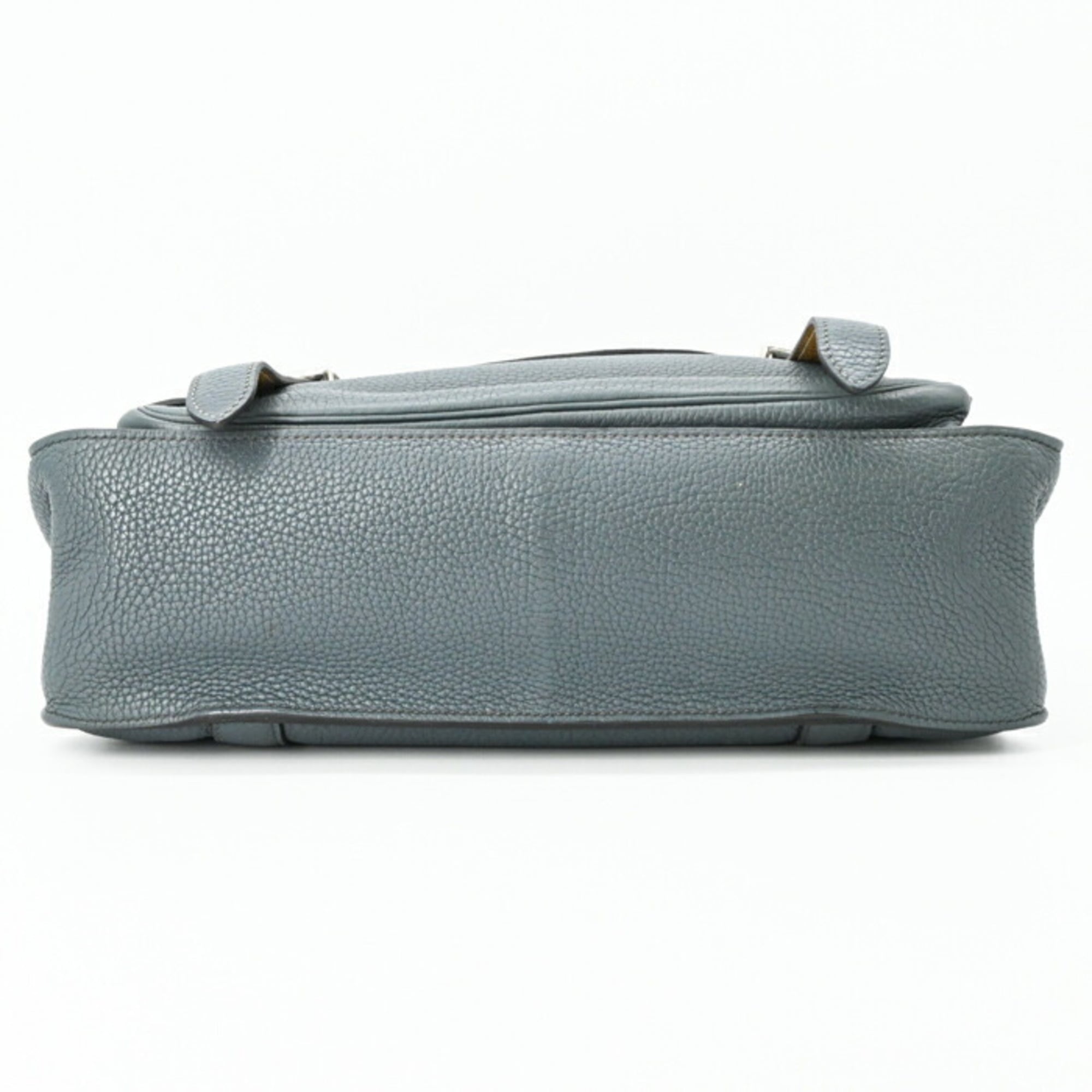 Hermes Blue Brown Taurillon Clemence Leather Leather Shoulder Bag (Pre-Owned)