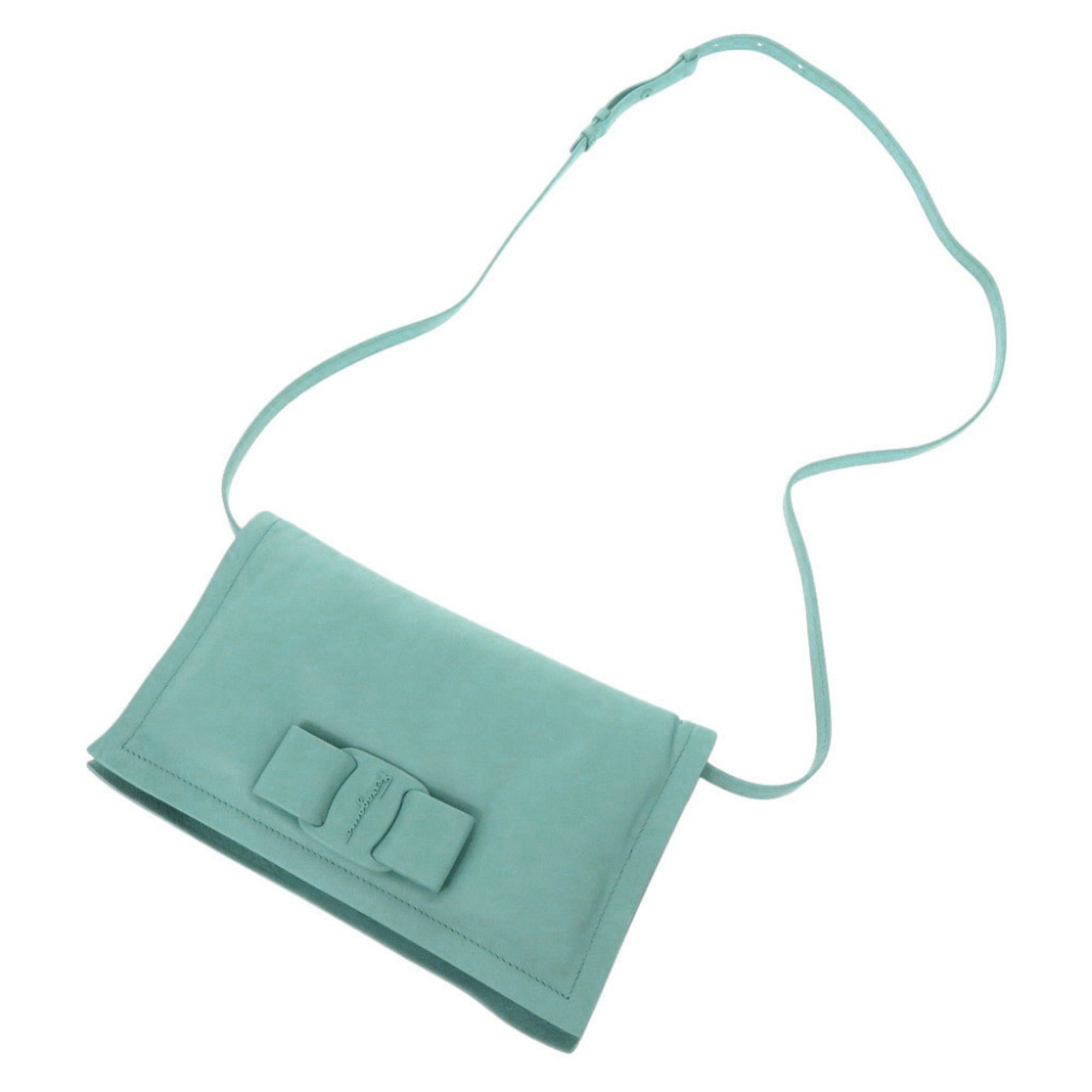 Salvatore Ferragamo Light Blue Leather Shoulder Bag (Pre-Owned)