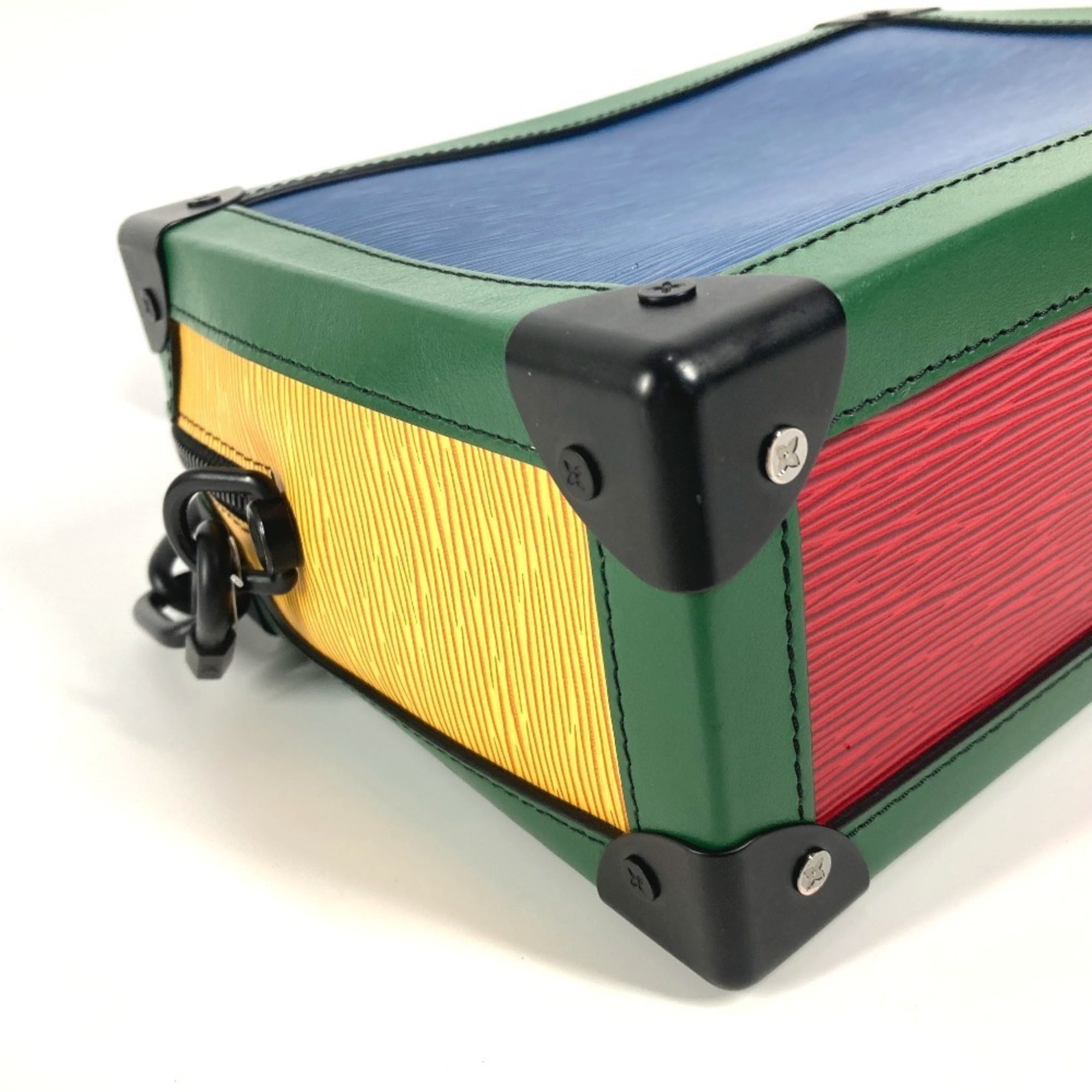 Louis Vuitton Black Blue Green Red Color Tricolor Yellow Epi Leather Pochette Shoulder Bag (Pre-Owned)