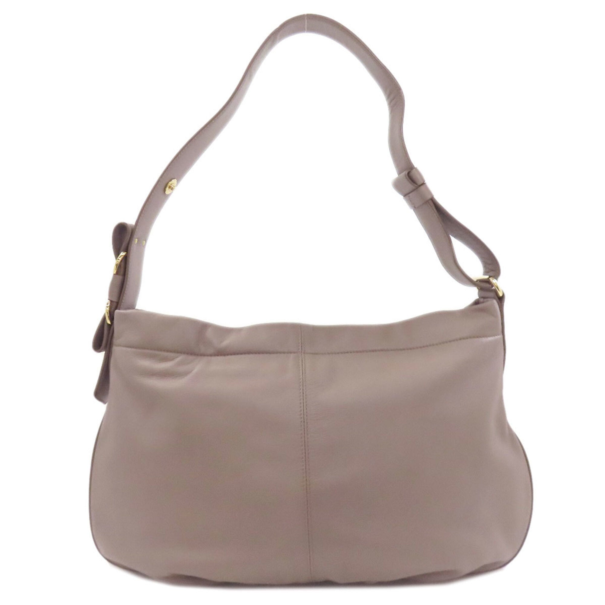 Salvatore Ferragamo Grayish Leather Shoulder Bag (Pre-Owned)