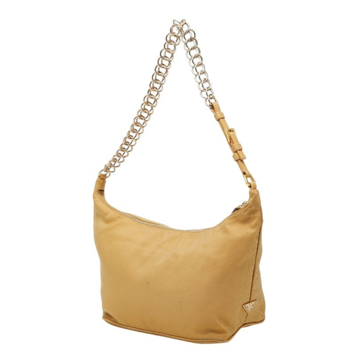 Prada Beige Nylon Leather Shoulder Bag (Pre-Owned)