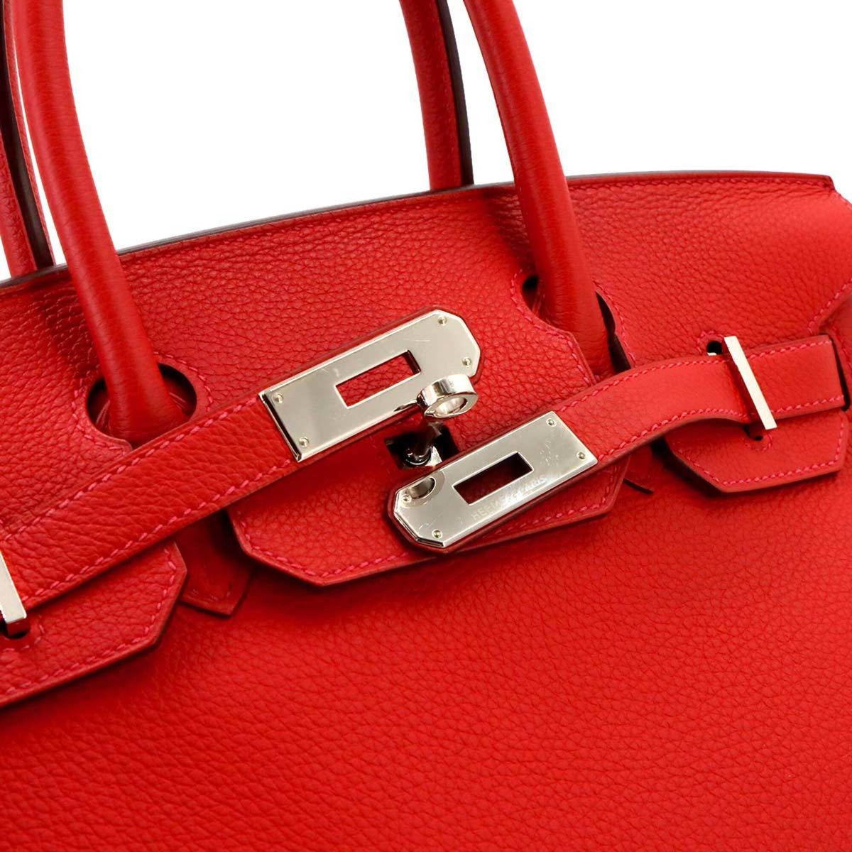 Hermes Red Color Togo Leather Handbag (Pre-Owned)