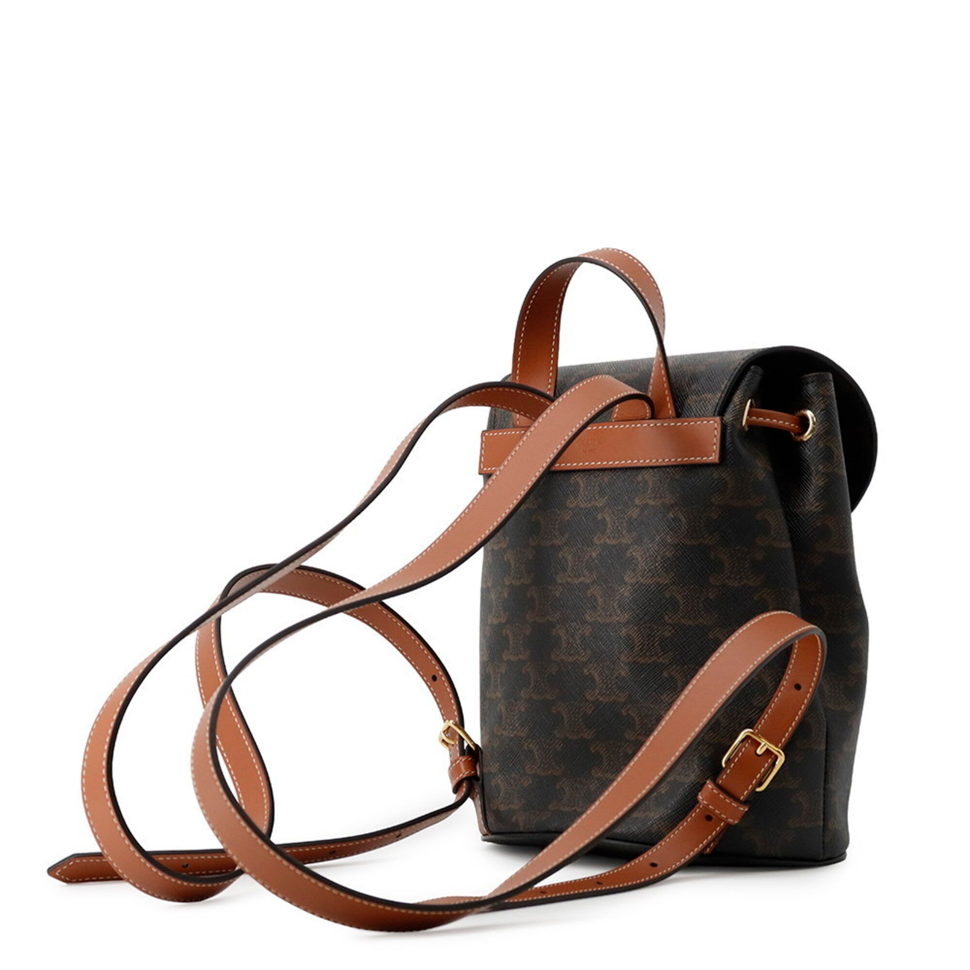 Celine Brown Pvc Leather Backpack Handbag (Pre-Owned)