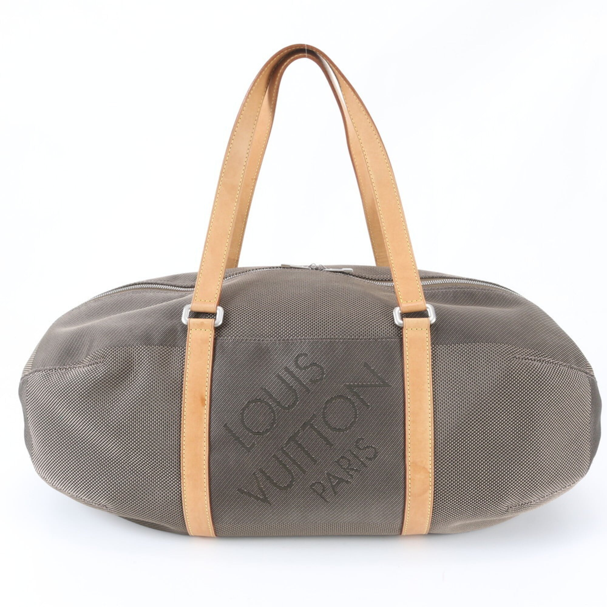 Louis Vuitton Beige Brown Damier Canvas Leather Canvas Handbag (Pre-Owned)