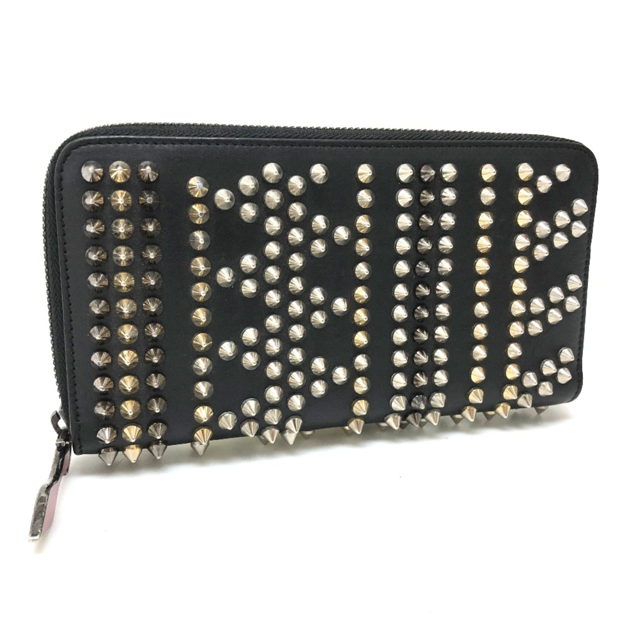 Christian Louboutin Black Leather Long Wallet (Bi-Fold) (Pre-Owned)