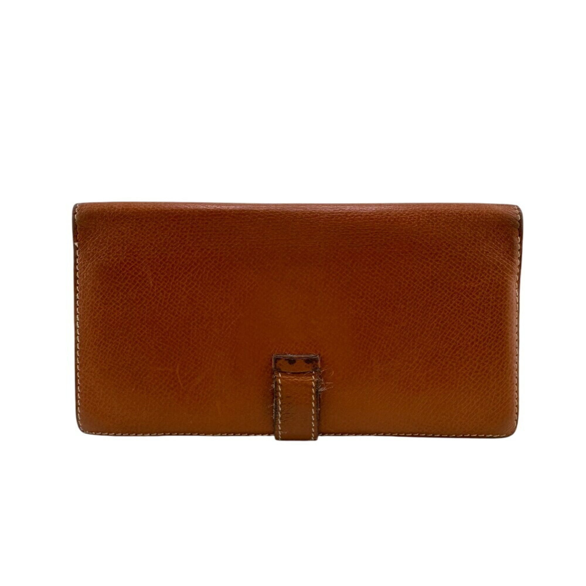 Hermes Brown Leather Long Wallet (Bi-Fold) (Pre-Owned)