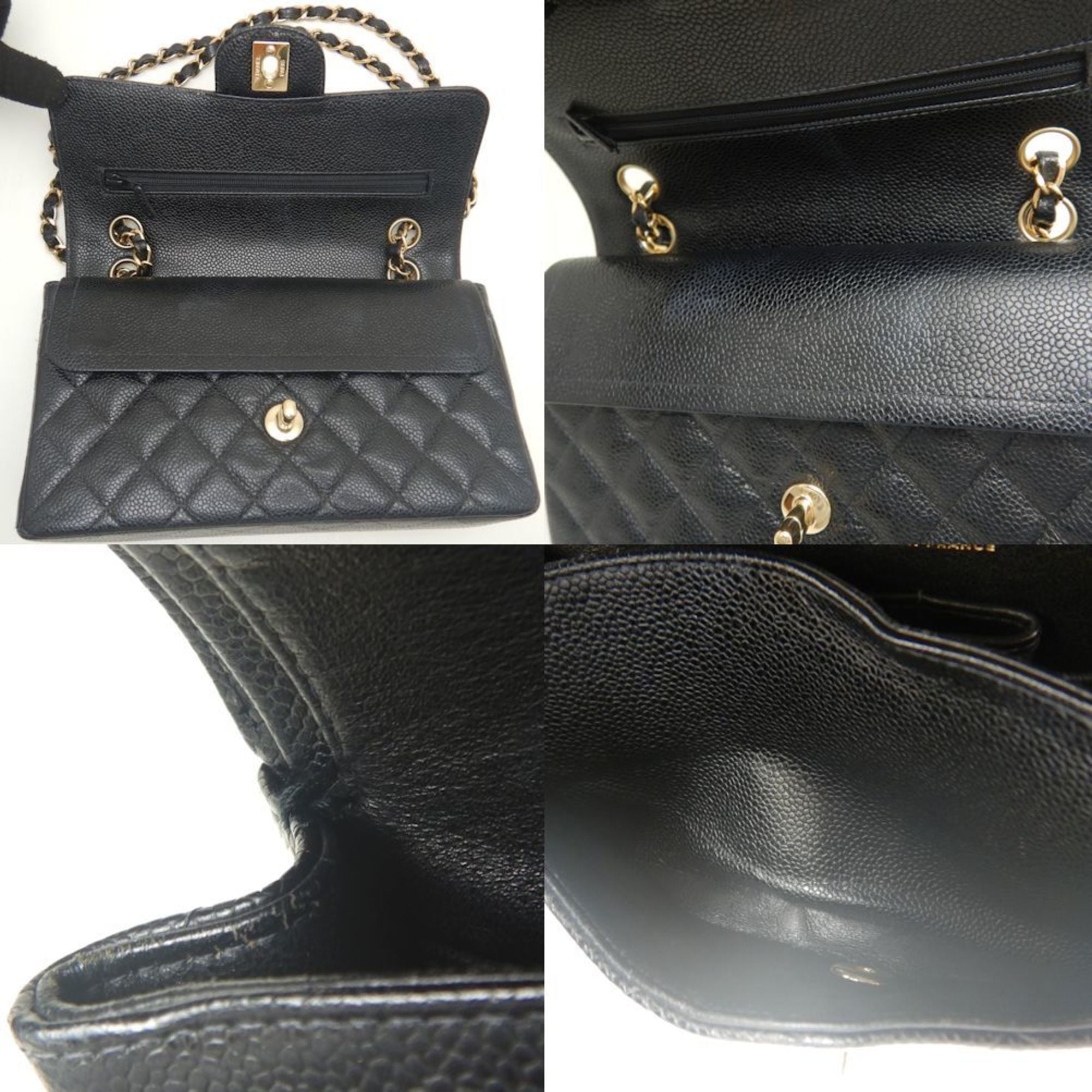 Chanel Black Caviar Leather Shoulder Bag (Pre-Owned)