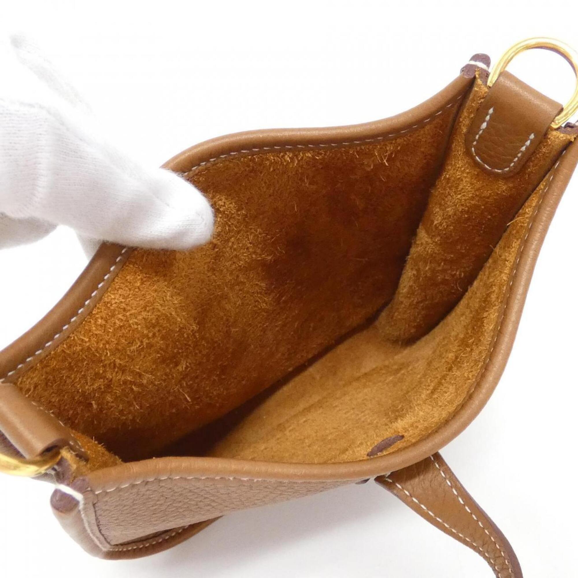 Hermes Gold Taurillon Clemence Leather Shoulder Bag (Pre-Owned)