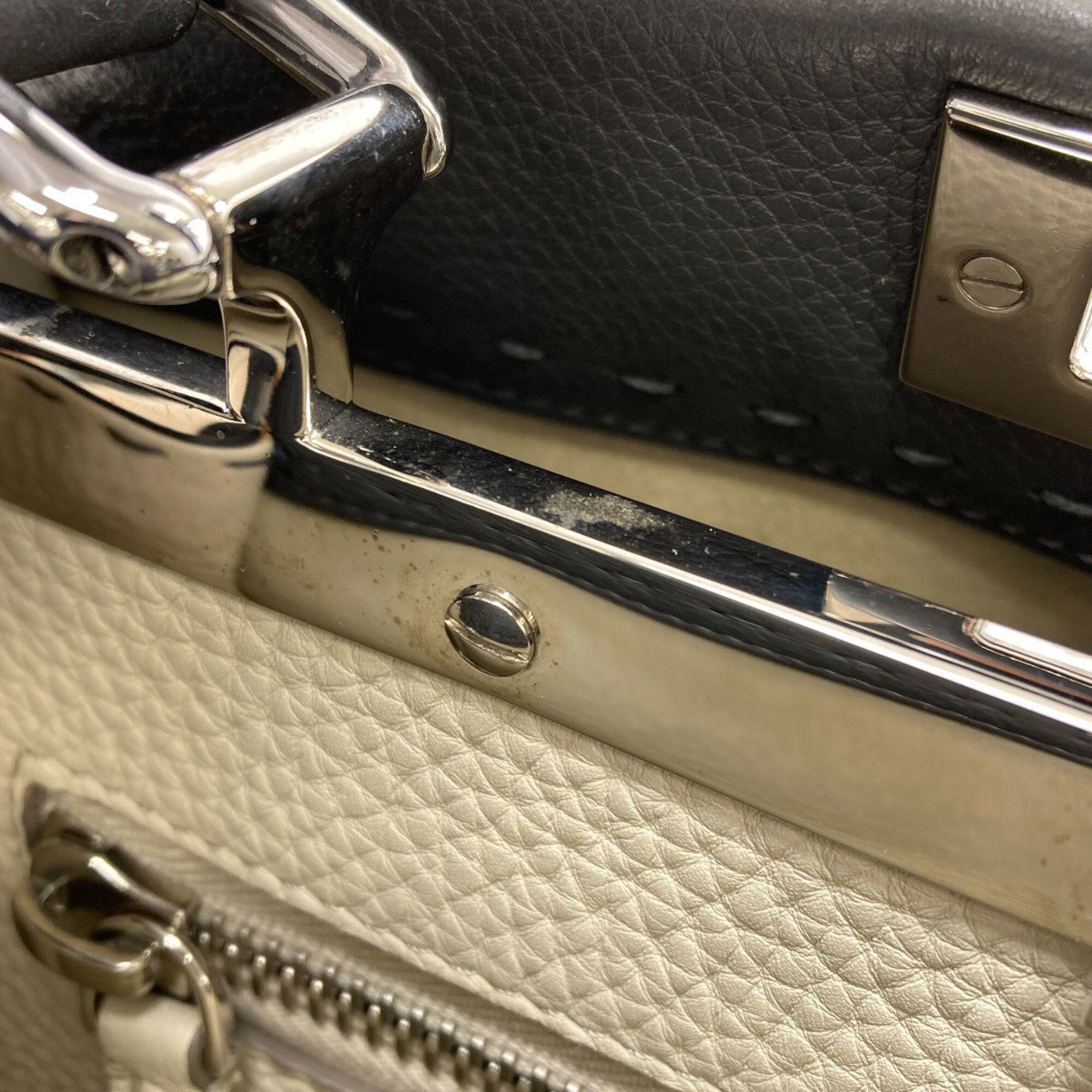 Fendi Gray Leather Handbag (Pre-Owned)