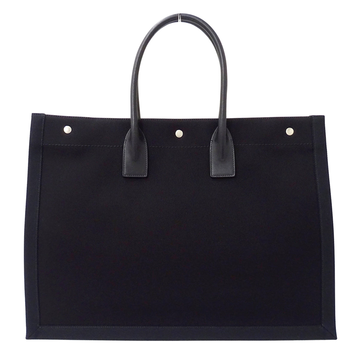 Saint Laurent Black Canvas Handbag Tote Bag (Pre-Owned)