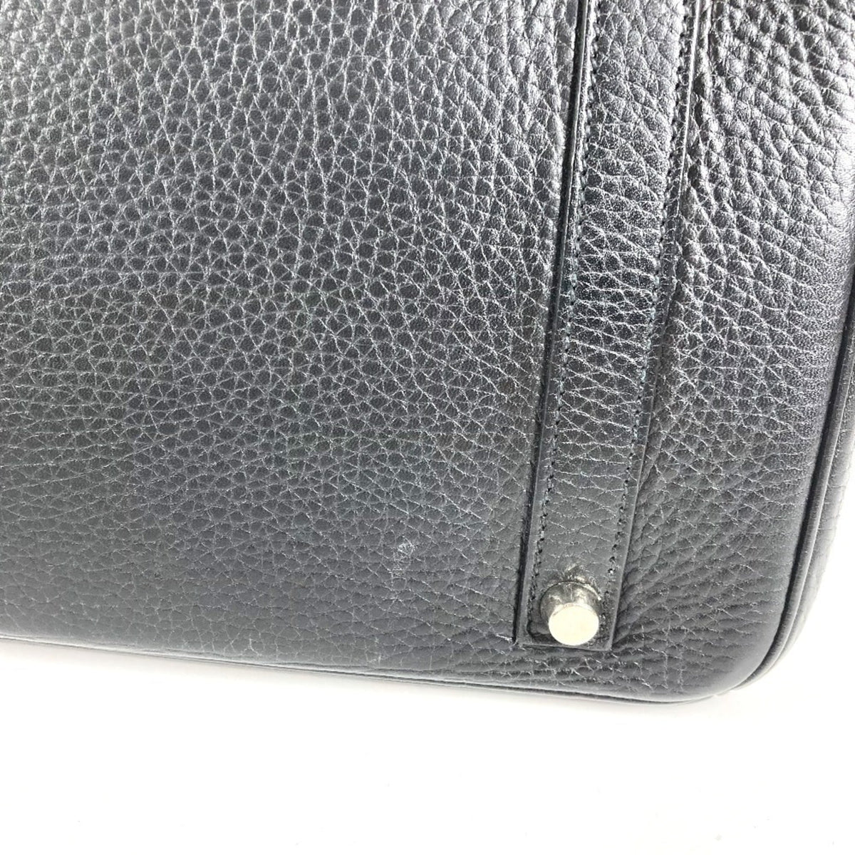Hermes Black Leather Handbag Tote Bag (Pre-Owned)