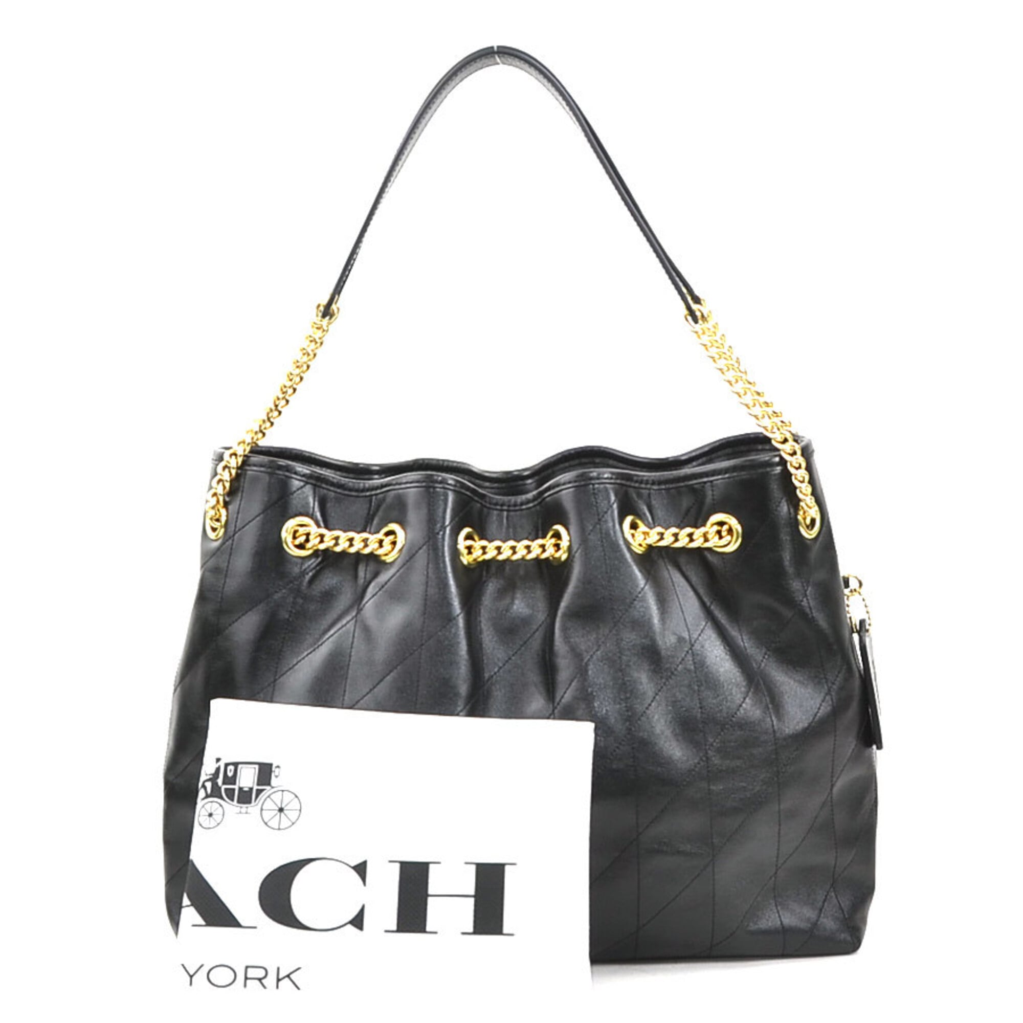Coach Black Leather Shoulder Bag (Pre-Owned)